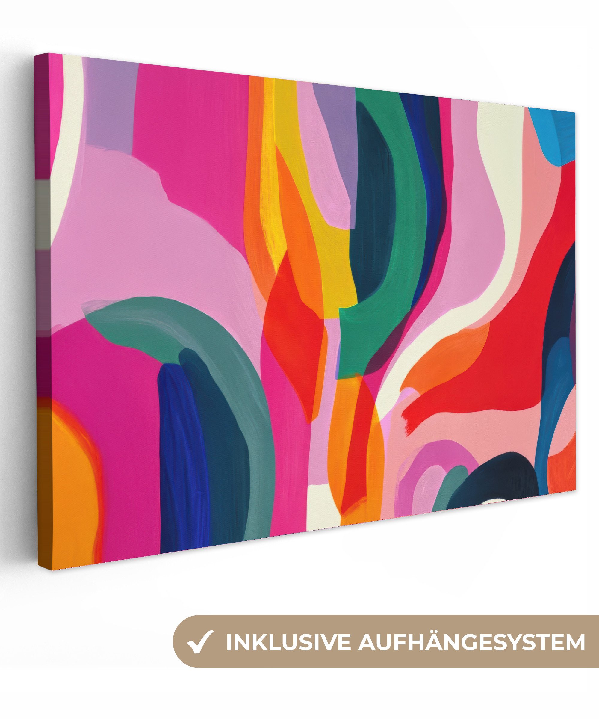 OneMillionCanvasses® Leinwandbild Formen - Gewellt - Abstrakt - Hellrosa, F günstig online kaufen