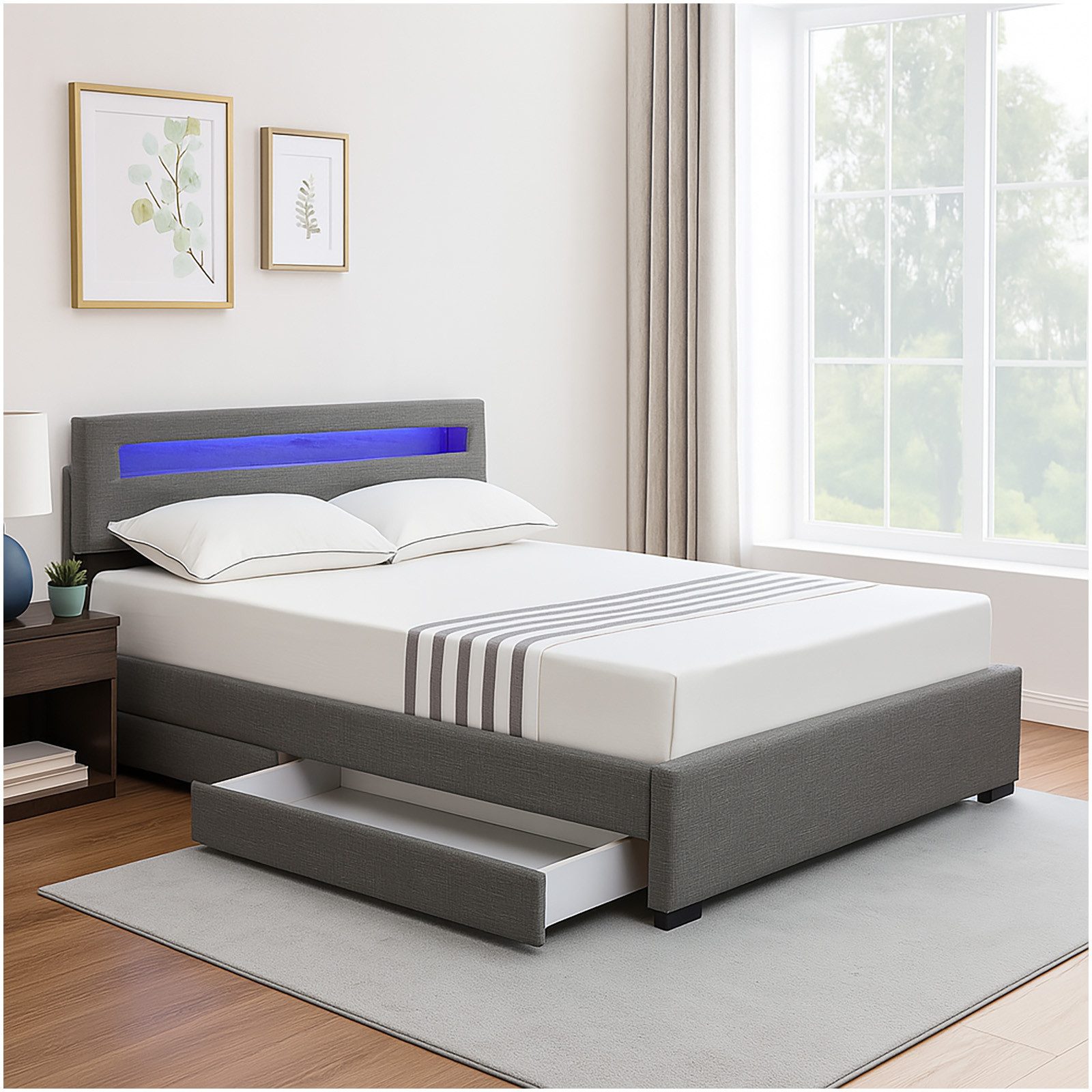 HTI-Living Bett Modernes Polsterbett mit LED günstig online kaufen