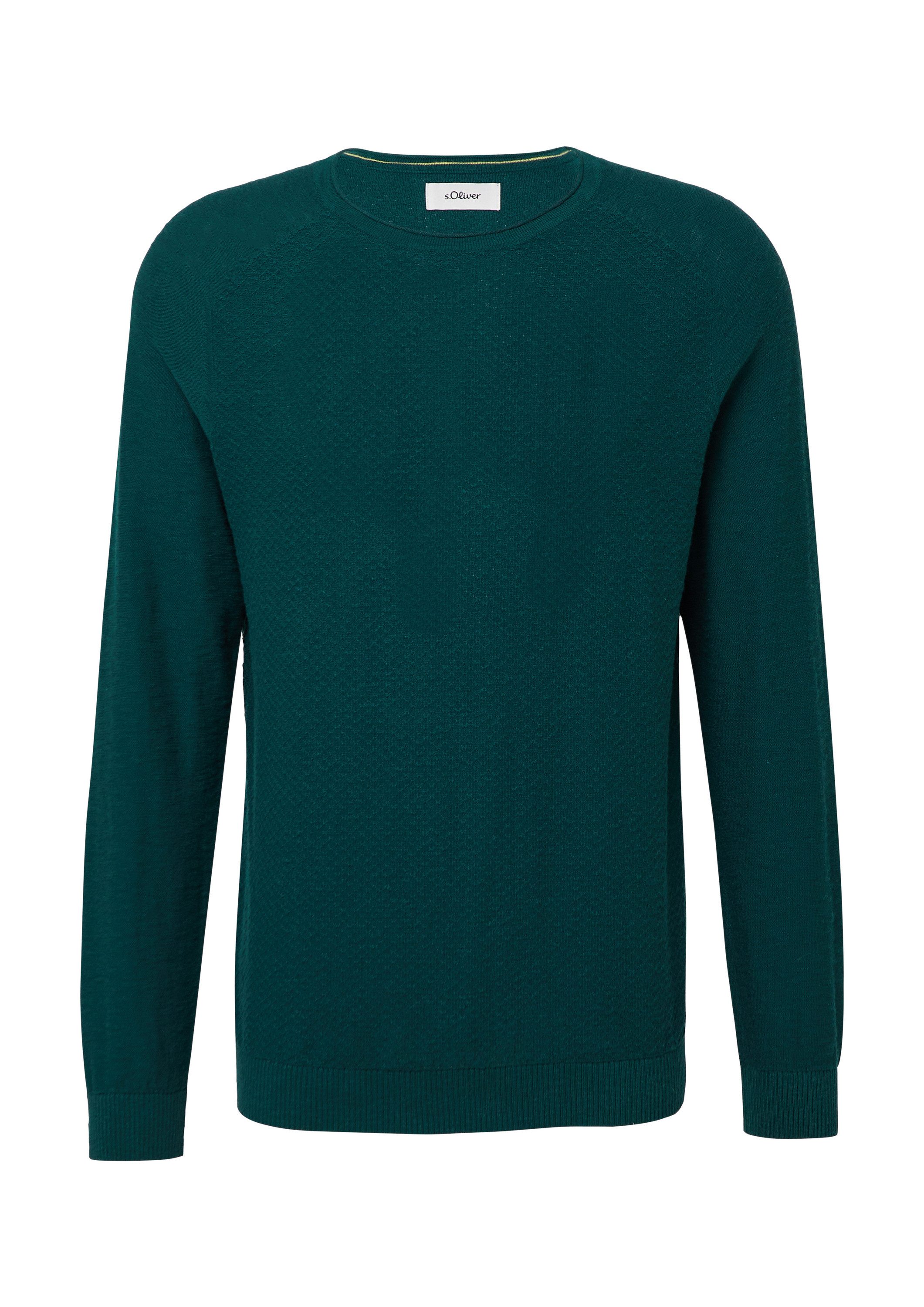 s.Oliver Longpullover Strickpullover Strukturierter Pullover aus Baumwolle günstig online kaufen