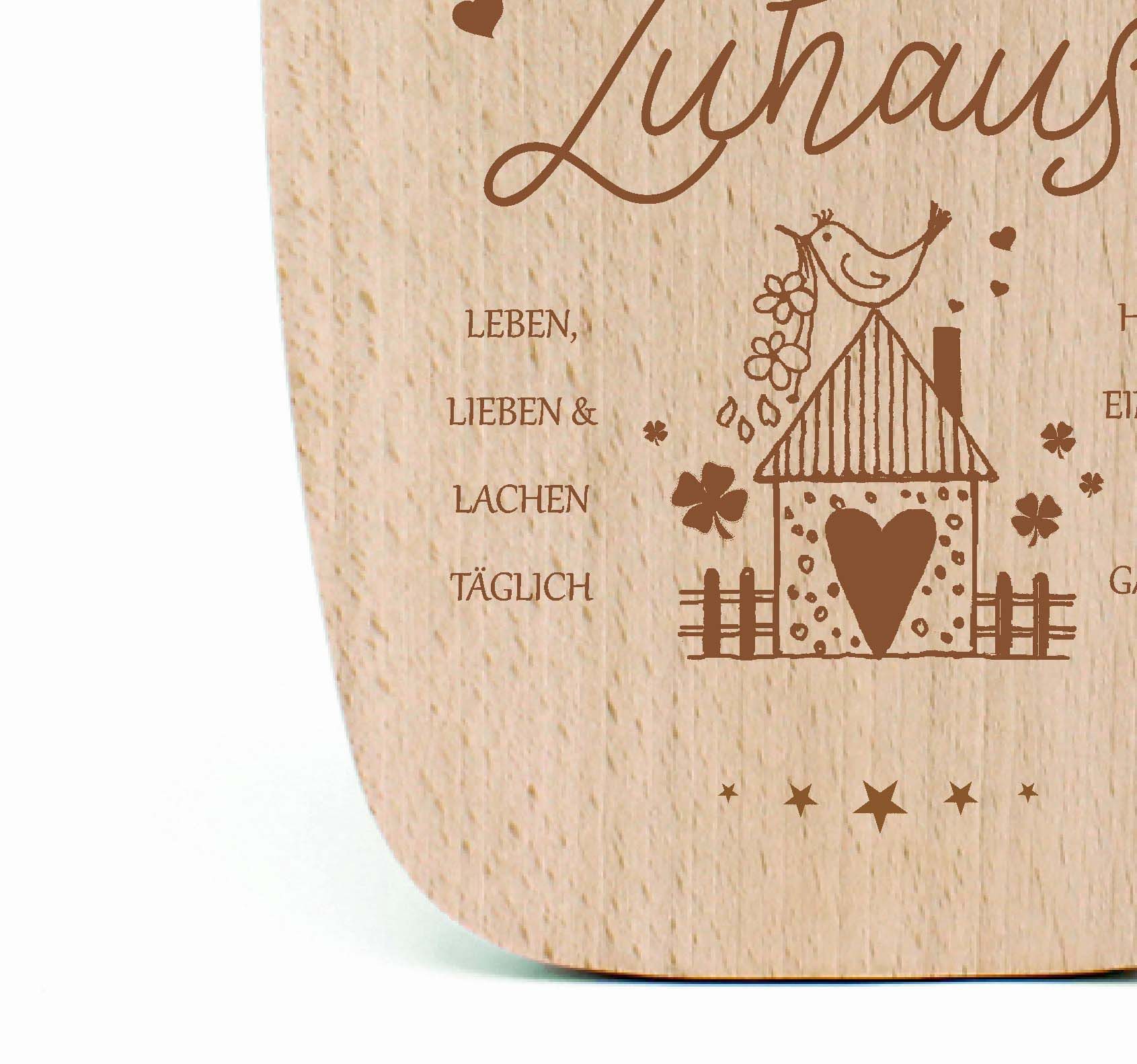 Dekolando Schneidebrett Geschenk zum Einzug Holzbrett Alles Gute Neues Zuhause, Holz, (Neues Haus, 34 x 15 x 1 cm), graviert Buchenholz – Bild 2 von 5