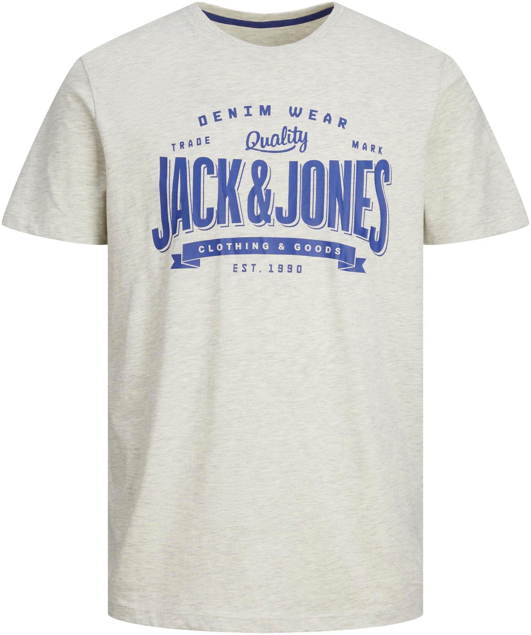 & Jones Jack Melange MEL White 1 Print-Shirt O-NECK SN COL SS TEE JJELOGO AW23