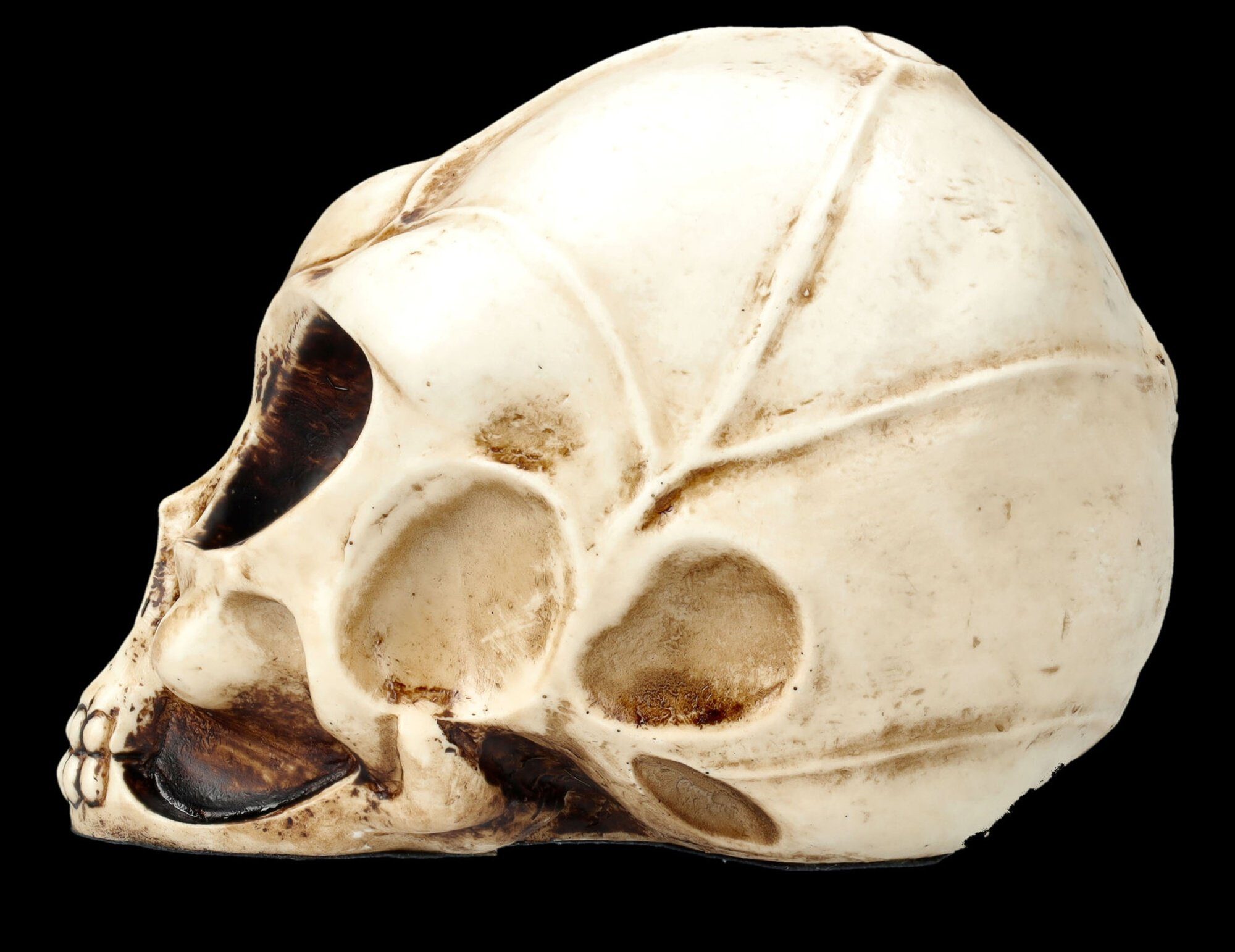 Figuren Shop GmbH Dekofigur Alien Totenkopf - Extraterrestrischer Besucher klein - Totenschädel