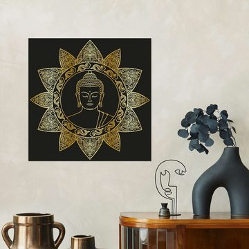 Posterlounge Wandfolie Editors Choice, Buddha in goldener Blüte, Illustration