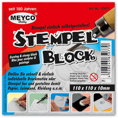MEYCO Hobby Stempel Stempelblock zum Schnitzen, 110 x 110 x 10 mm