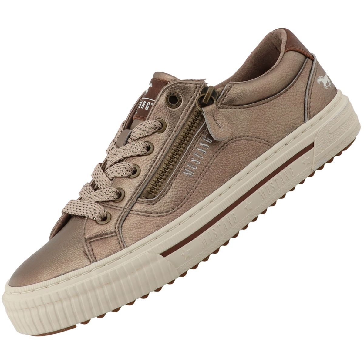 Mustang Shoes 15M0112011-gold Sneaker Lässiger Low-Sneaker mit praktischem Reißverschluss