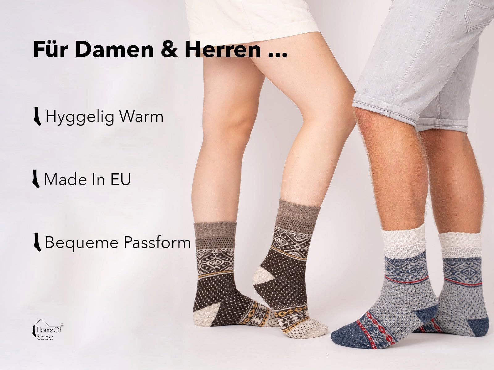 HomeOfSocks Norwegersocken 45% Wollsocken Buntes Skandinavisches Design Dicke Socken Hyggelig Warm Mit 45% Wollanteil In Norwegischem Design