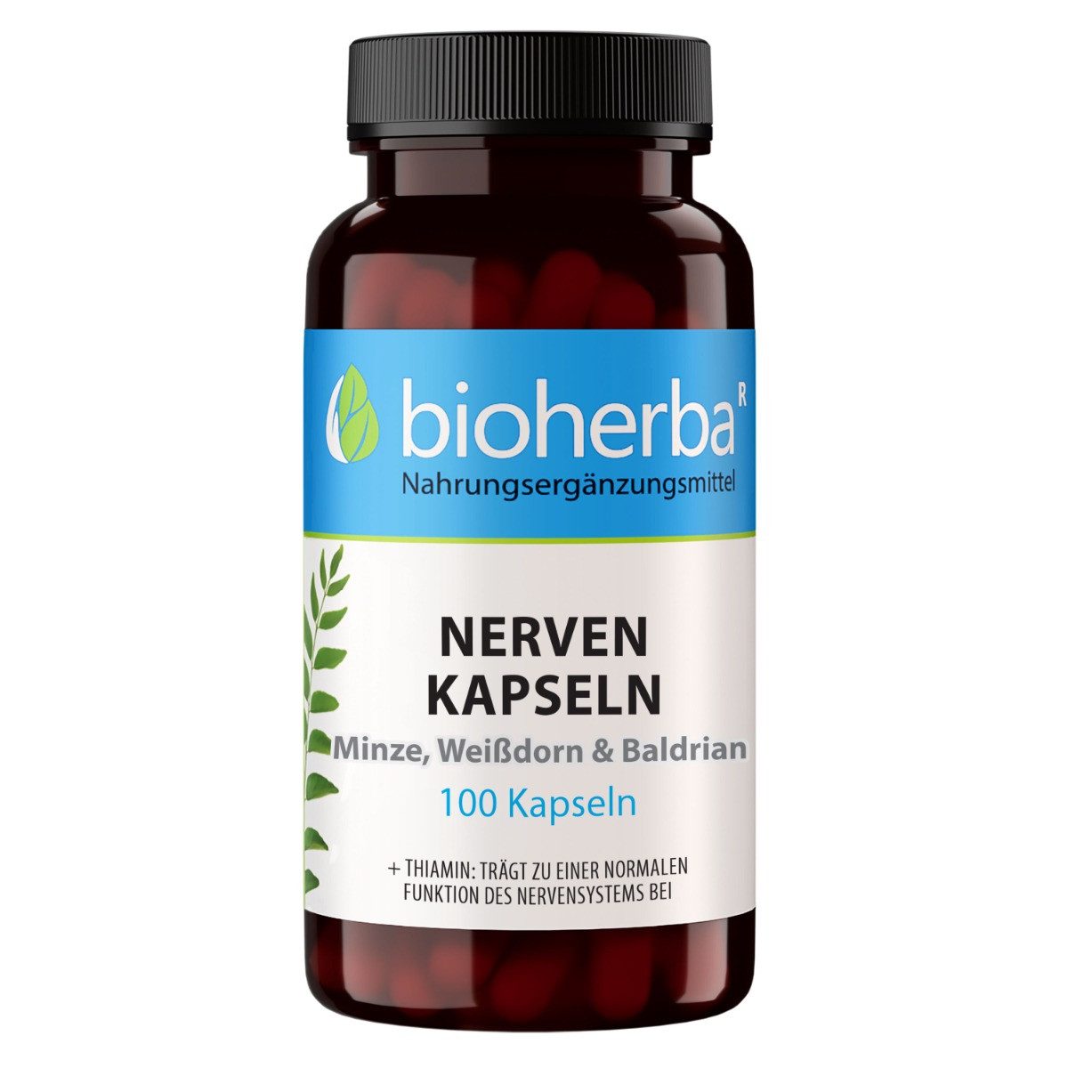 BIOHERBA R Bioherba Nerven Kaspeln mit Minze, Weißdorn und Baldrian 100 Stück Nahrungsergänzungsmittel, 1 er