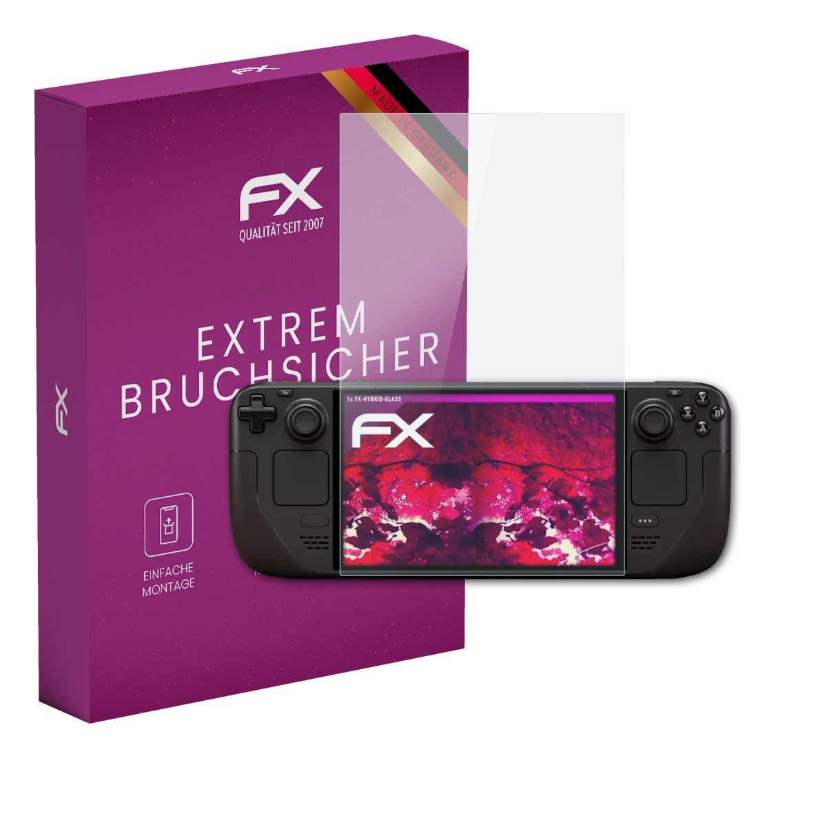 atFoliX Schutzfolie Panzerglasfolie für Steam Deck OLED, Ultradünn und superhart