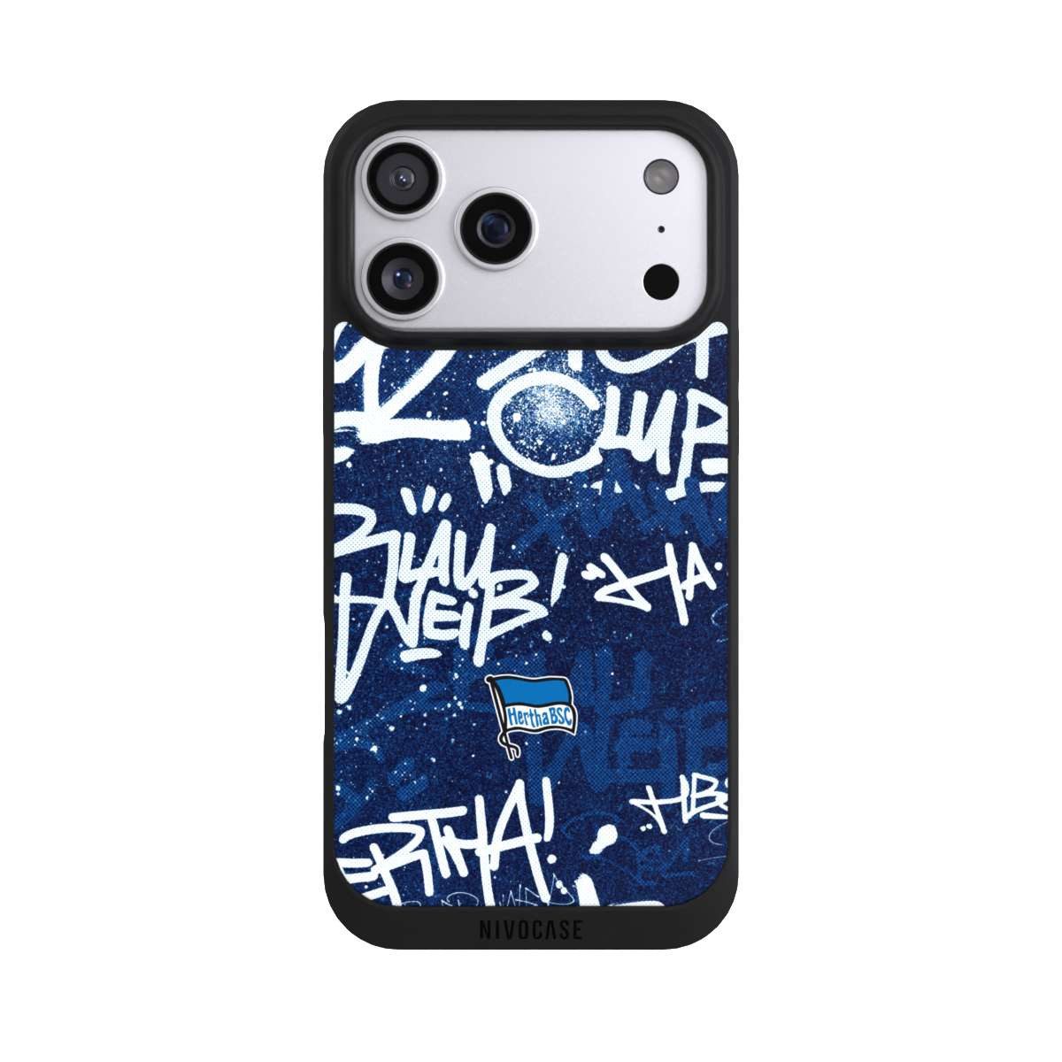 NIVOCASE Handyhülle Hertha BSC Graffiti Offizielles Lizenzprodukt Street Graffiti, Apple iPhone 17 Pro Max Handyhülle Hülle NIVOpure Case Schwarz – Bild 2 von 5