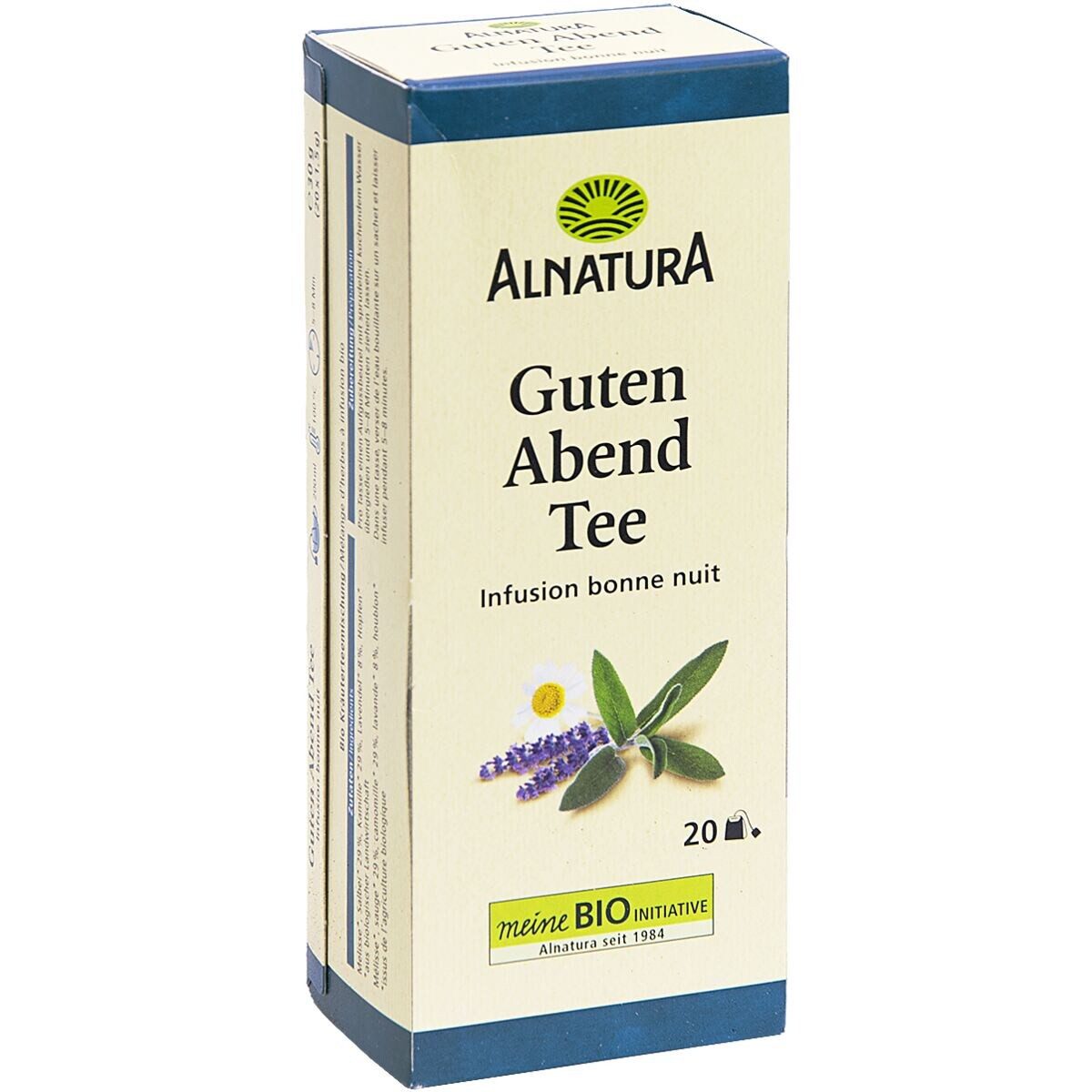 Alnatura Tee Guten-Abend-Tee, Kräutertee, 20 Aufgussbeutel