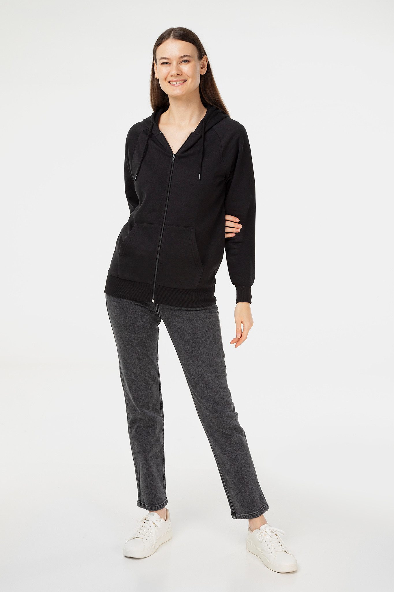 Evermind Kapuzennickijacke Unisex Kapuzenjacke aus Bio-Baumwolle – fair produziert & nachhaltig