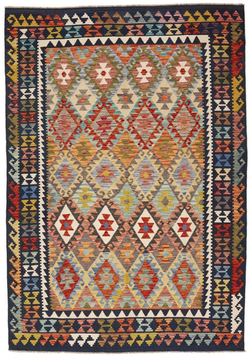 Orientteppich Kelim Afghan 204x294 Handgewebter Orientteppich, Nain Trading, rechteckig, Höhe: 3 mm