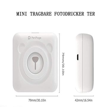GelldG Mini Drucker Taschendrucker Thermofotodrucker Bild Fotoetiketten Fotodrucker