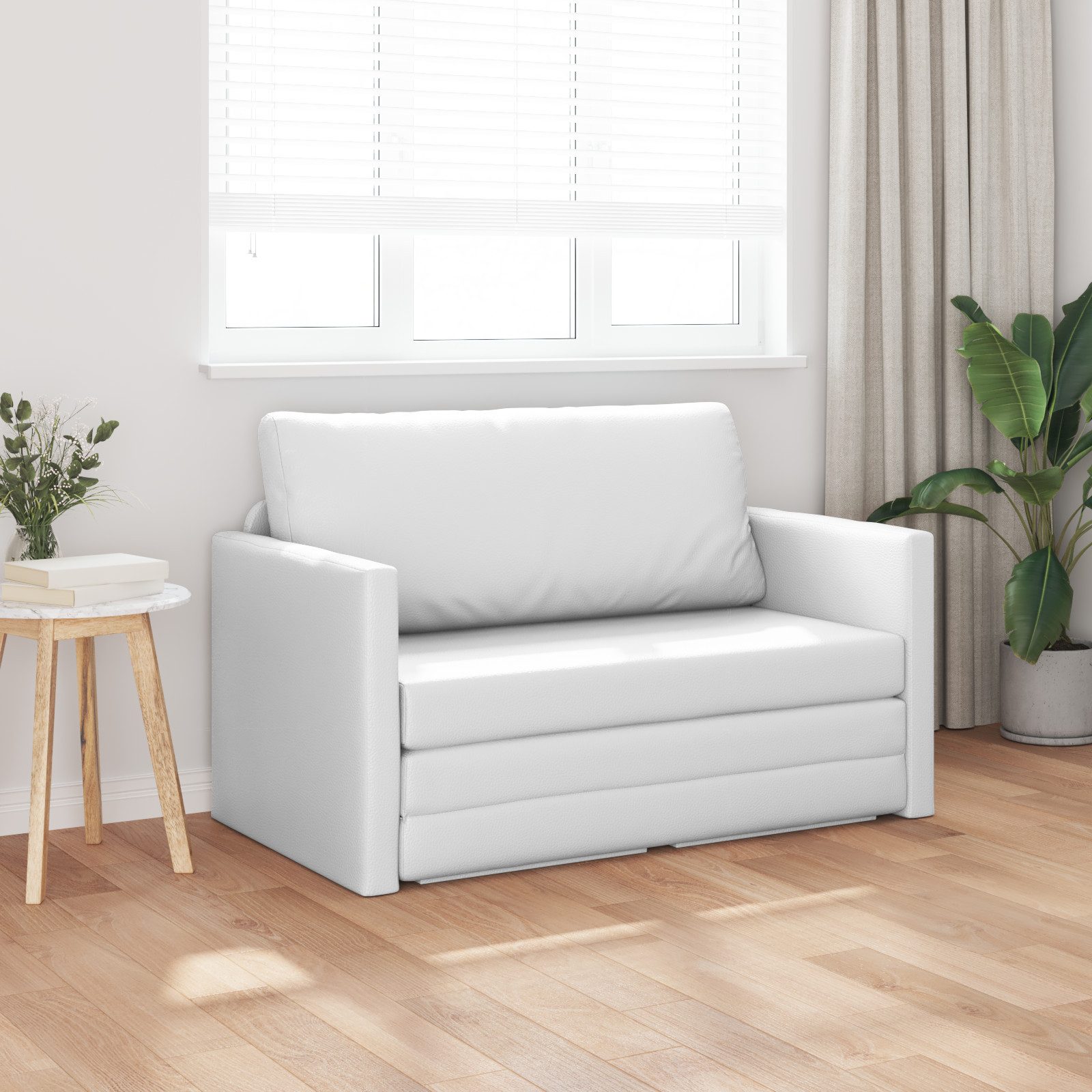 vidaXL Sofa Boden-Sofa-Bett 2-in-1 Weiß 124x71x78 günstig online kaufen