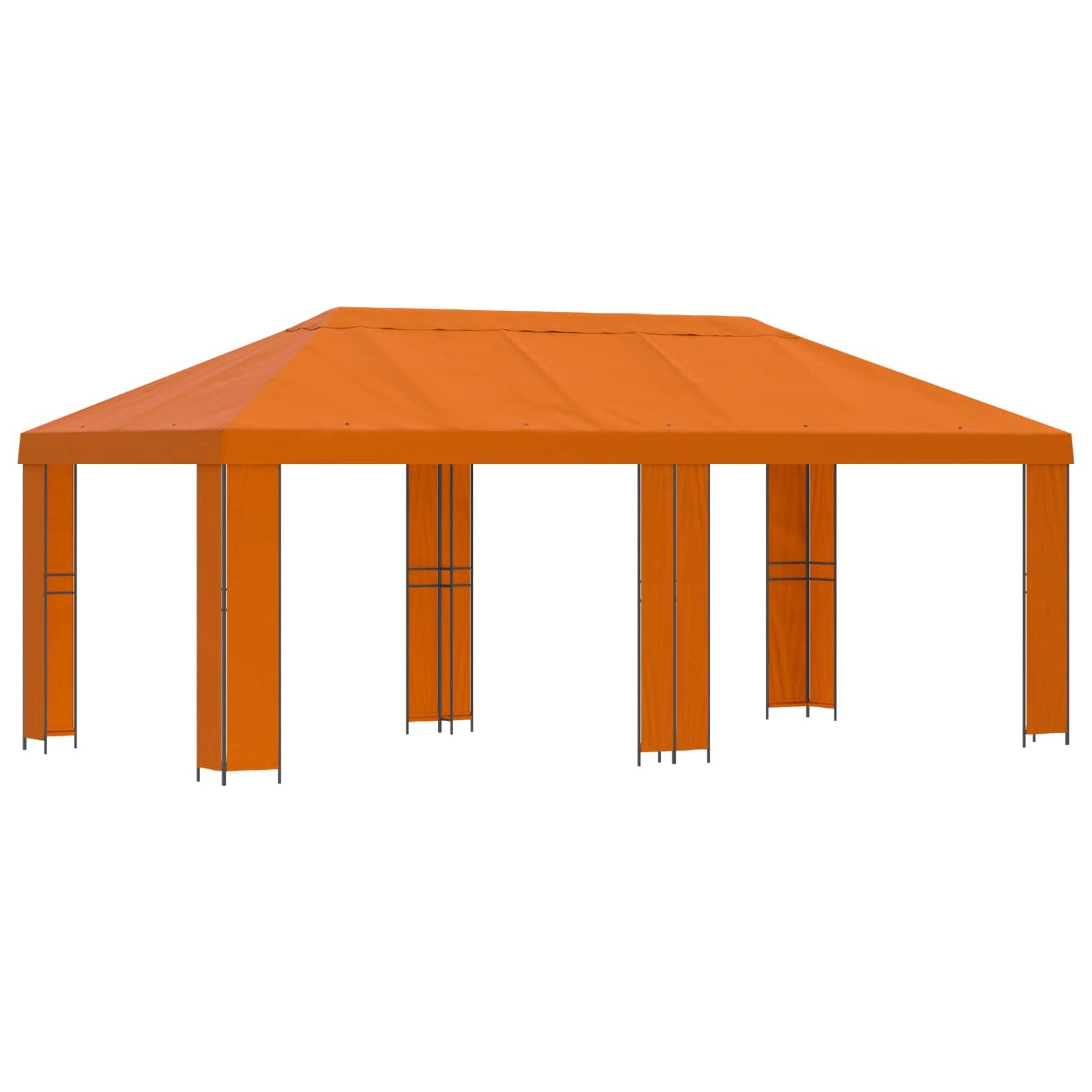 vidaXL Partyzelt Garten Pavillon 6 x 3 m Orange Polyester und Stahl 190