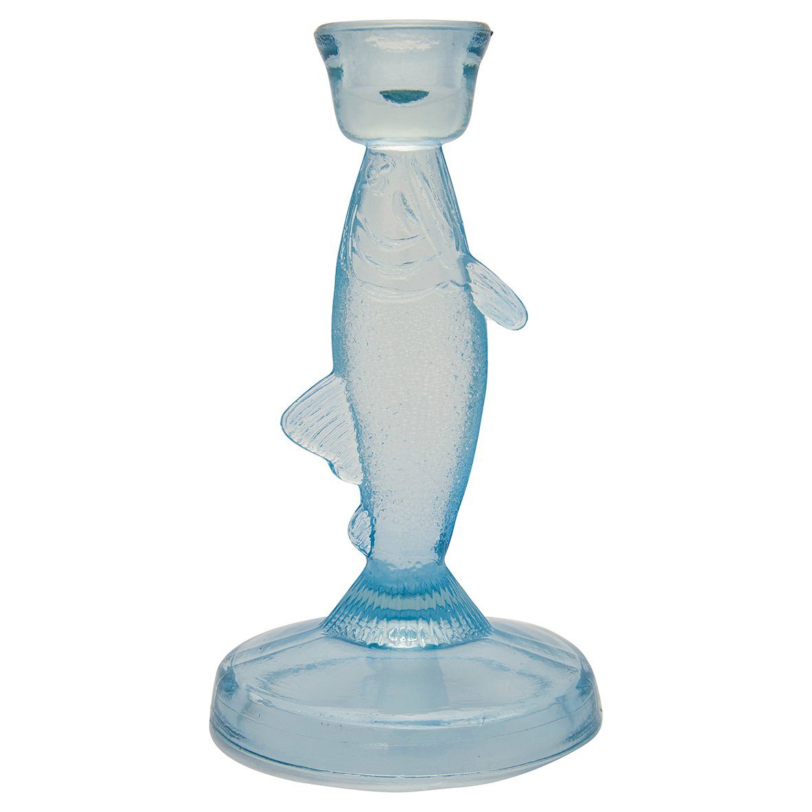 Greengate Kerzenhalter Greengate Kerzenhalter Glas 17 cm FISCH Blau