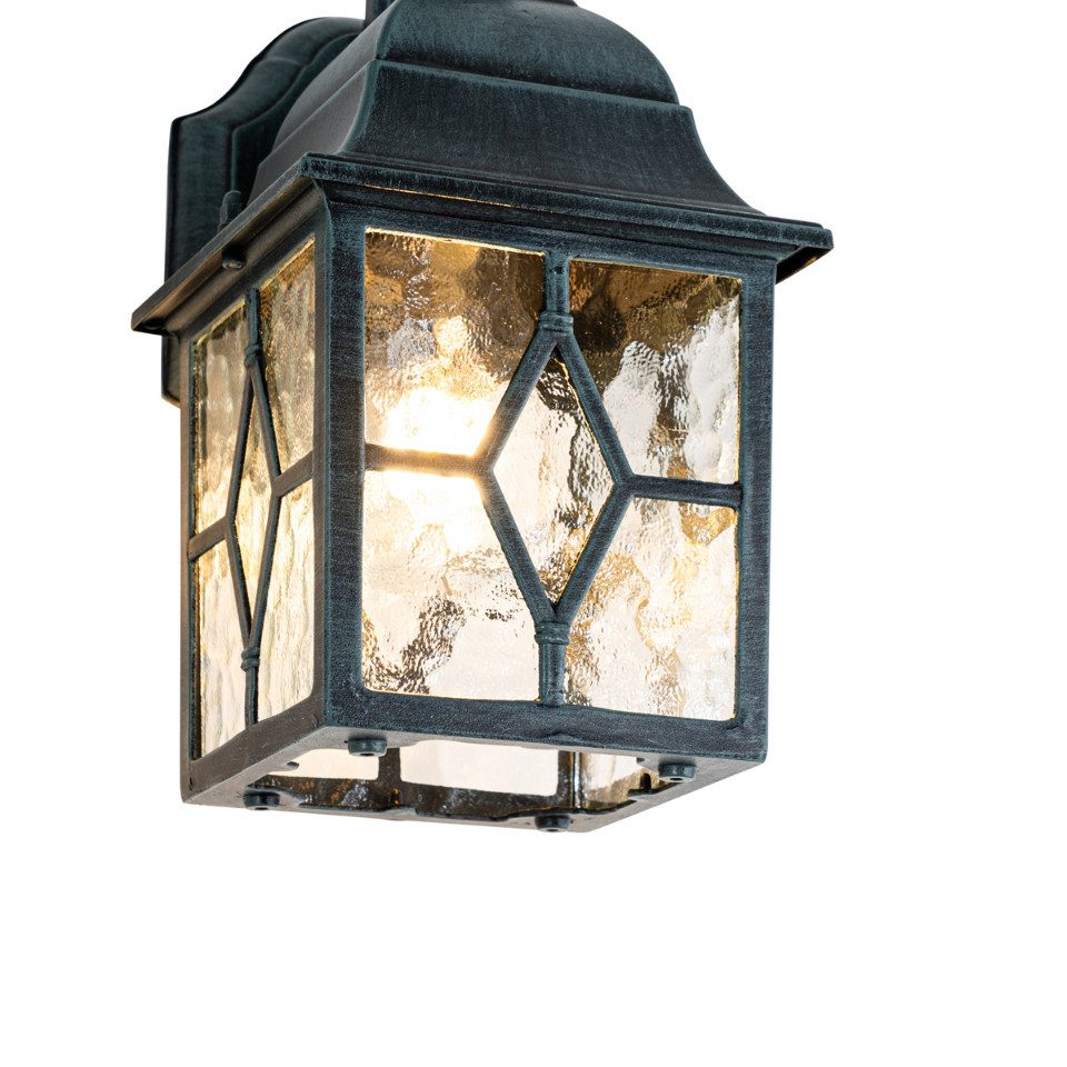 Qazqa Außen-Wandleuchte London, ohne Leuchtmittel, Kaltweiß, QAZQA Außen Wand­leuchte, e27, Grün, Aluminium, Landhaus