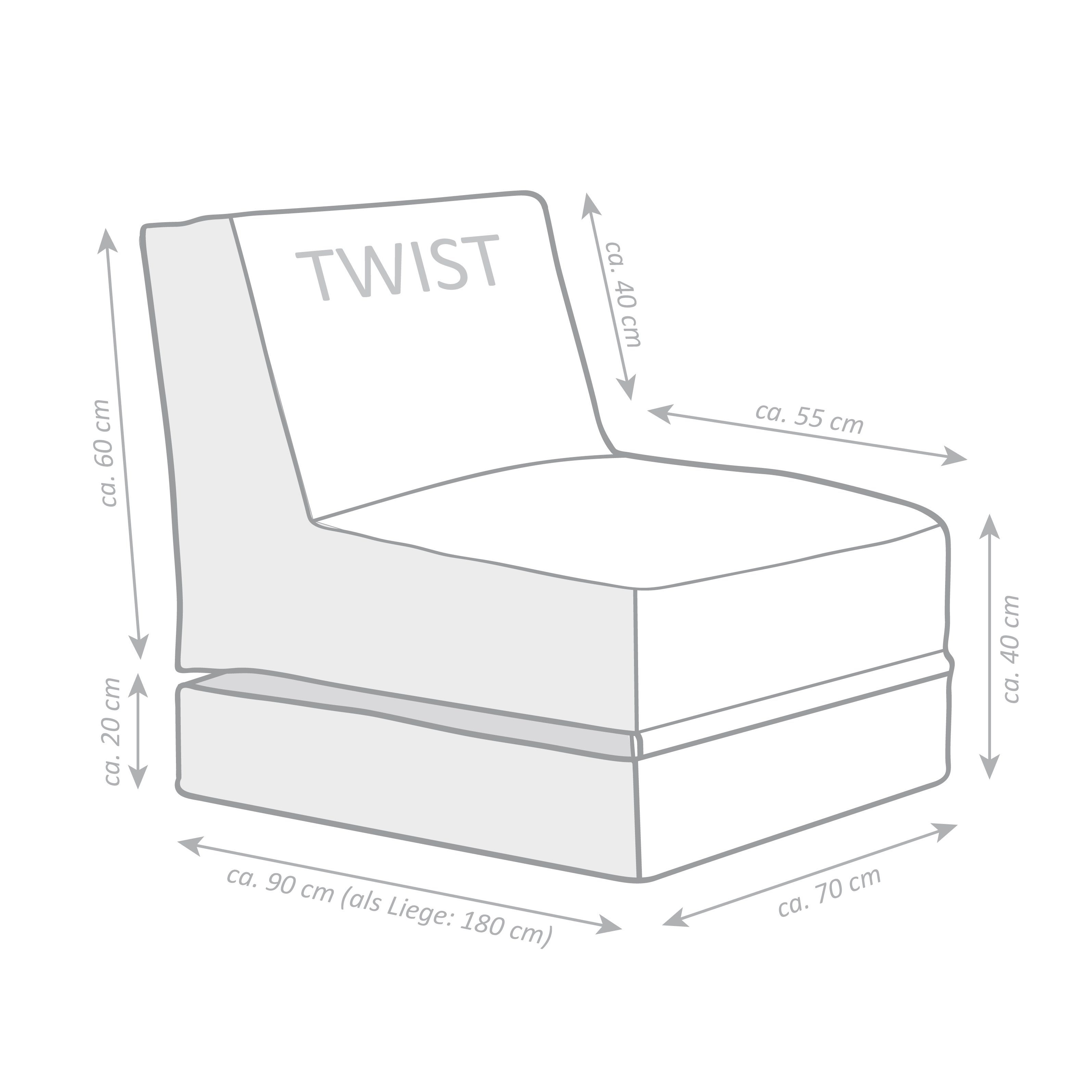 Sitting Point Sitzsack Twist Scuba 300 l Grau günstig online kaufen