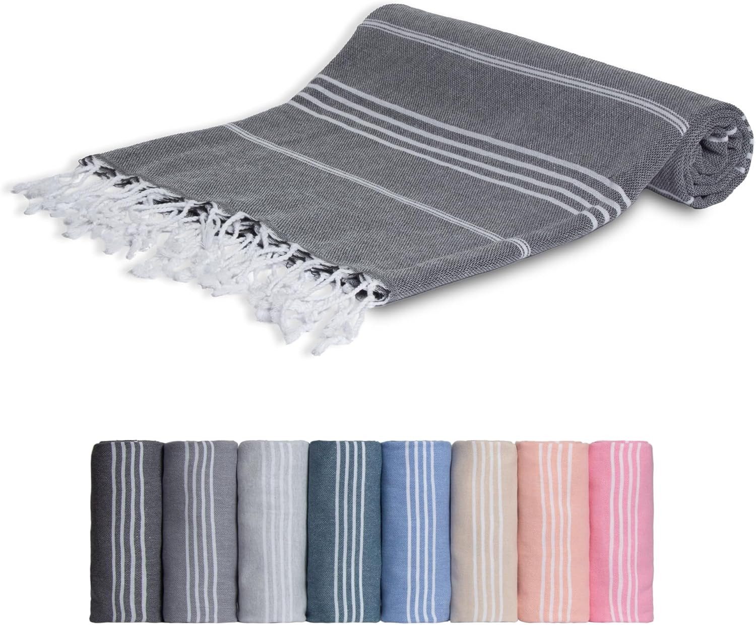 livessa Strandtuch Baumwolle Strandtuch - Saunatuch - Turkish Hamamtuch - Badetuch, Baumwolle, 100 % Baumwolle - 100x200 cm