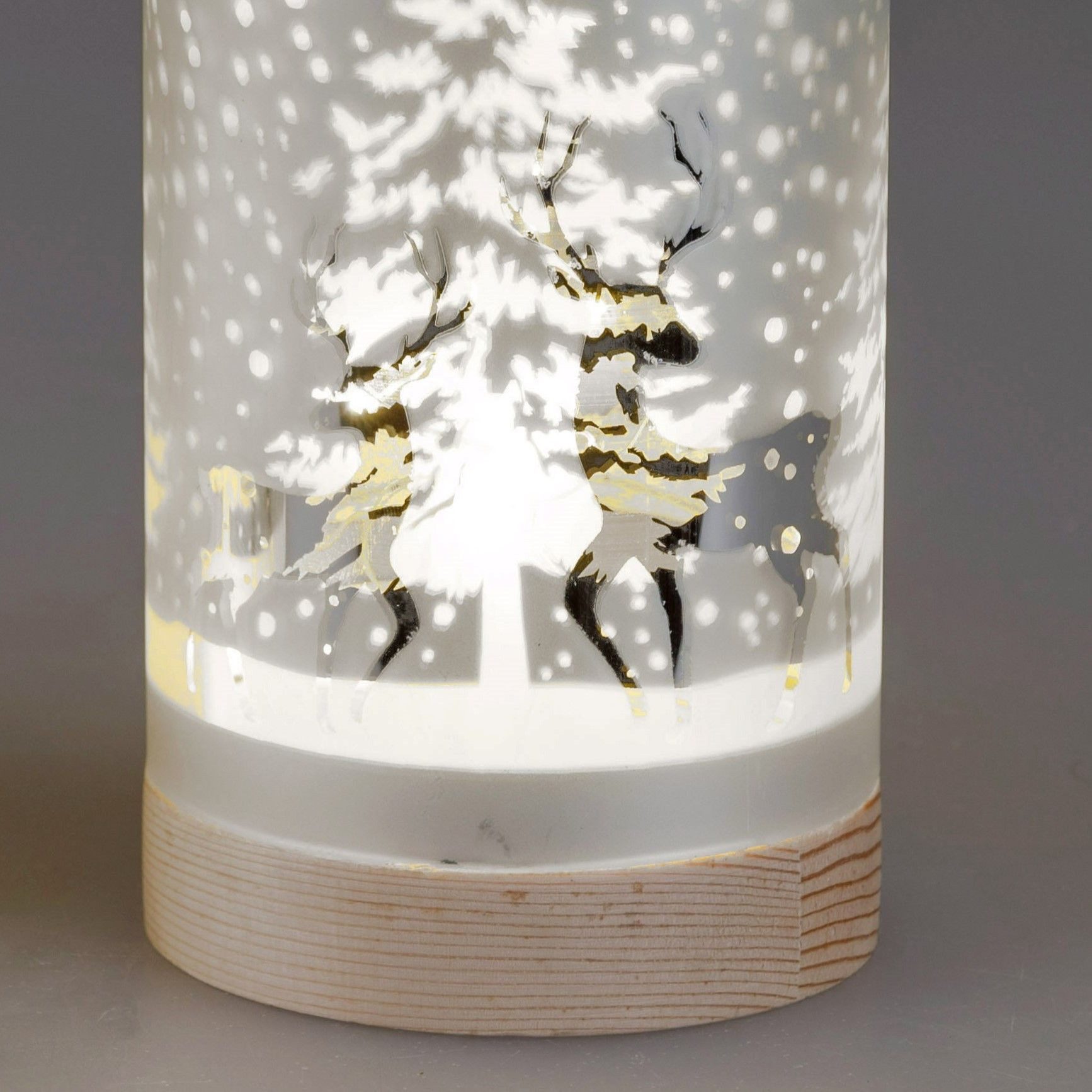 formano Nachttischlampe Hirsche, Mit Timerfunktion, Silber, Motiv: Hirsche günstig online kaufen