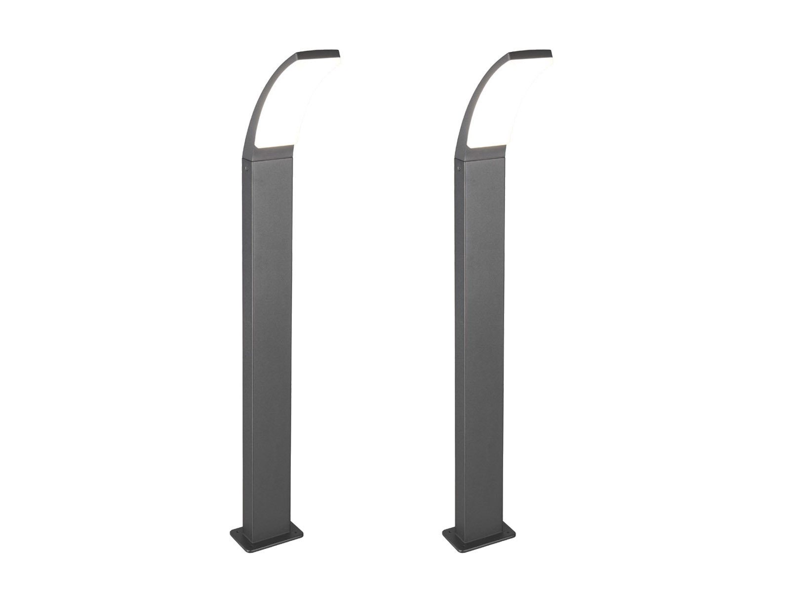 Reality Leuchten LED Pollerleuchte, LED fest integriert, neutralweiß, 2er Set Garten-beleuchtung mit Strom für Carport Anthrazit, Höhe 100cm