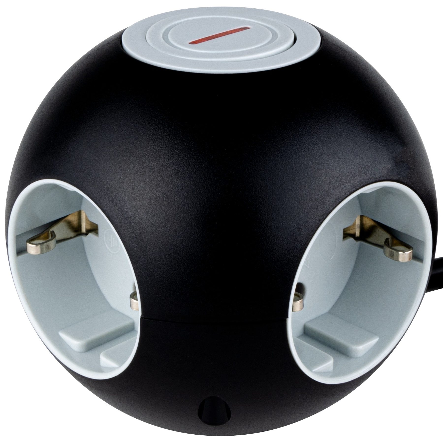 REV REV Powerglobe mit Schalter, 4-fach, schwarz/grau Mehrfachsteckdose