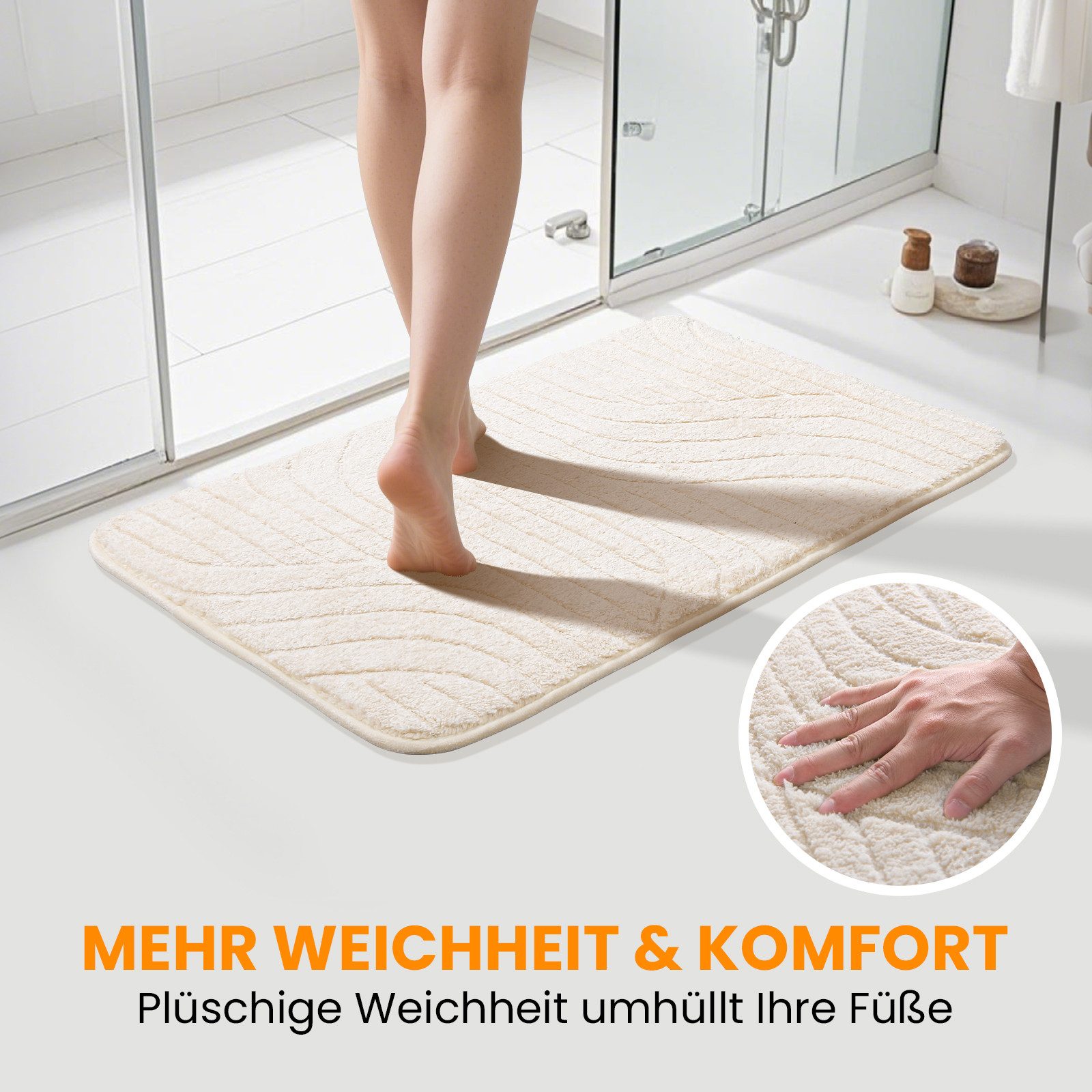 HOMELUX Badematte Badgarnitur 2-teilig mit Ausschnitt, weich & rutschfest, günstig online kaufen