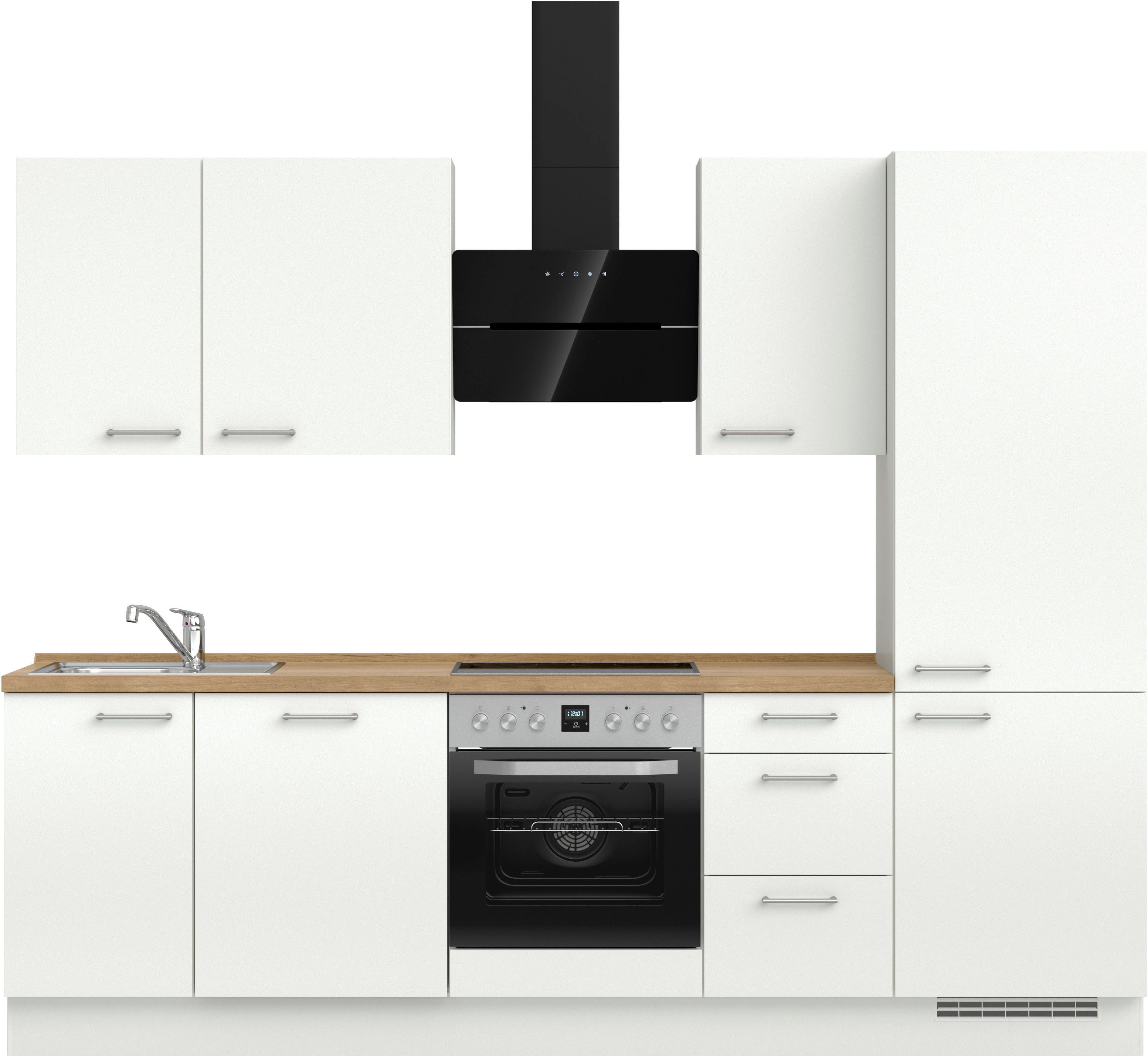 nobilia® Küchenzeile "Laser II", NEU: individuell anpassbar mit gratis Profi-Beratung, vormontiert, 270 cm breit, optional mit verschiedenen E‑Geräte-Sets