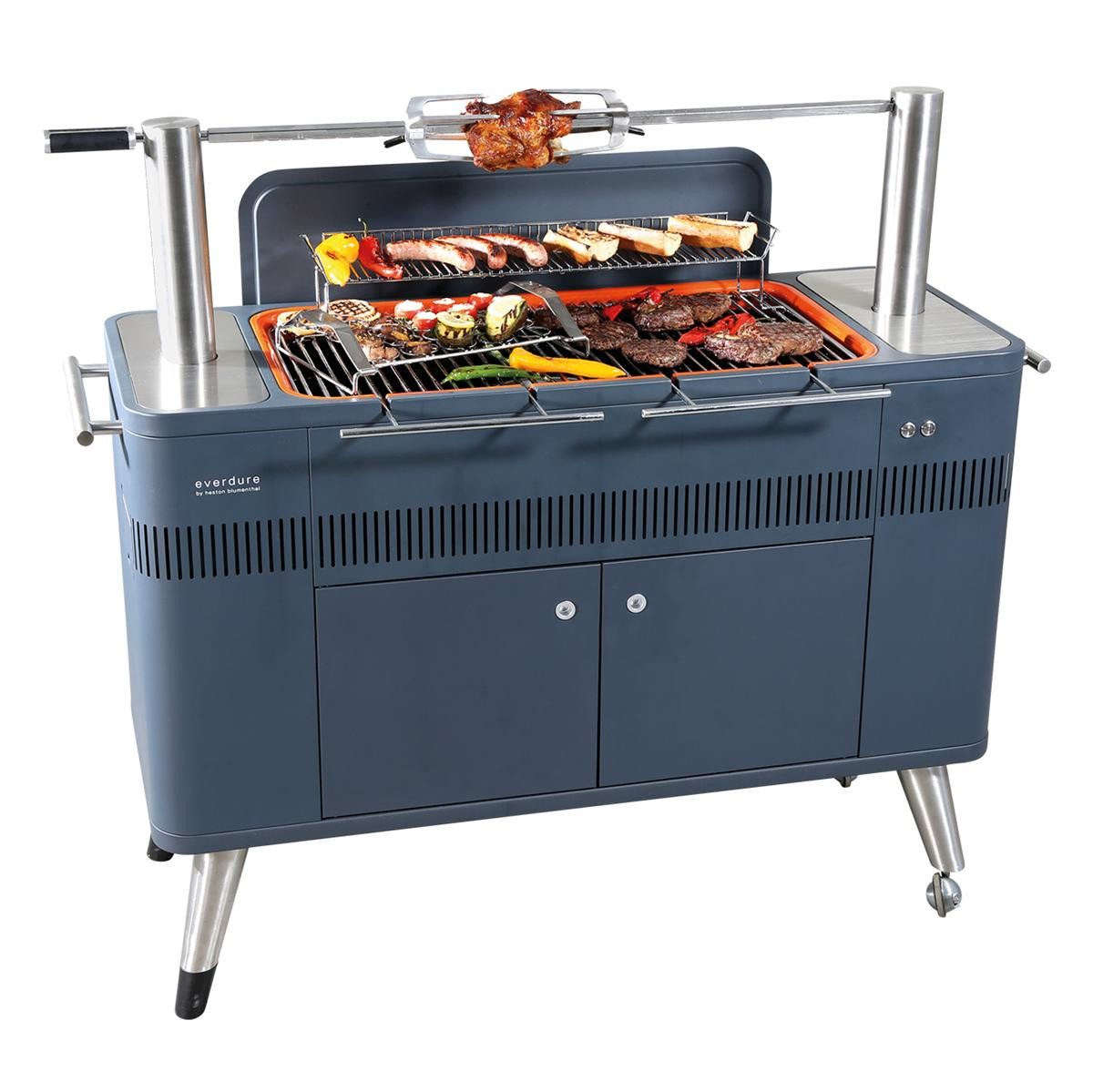 EVERDURE Holzkohlegrill Everdure HUB Holzkohlegrill mit elektrischem Anzünder & Rotisserie, Nicht zutreffend