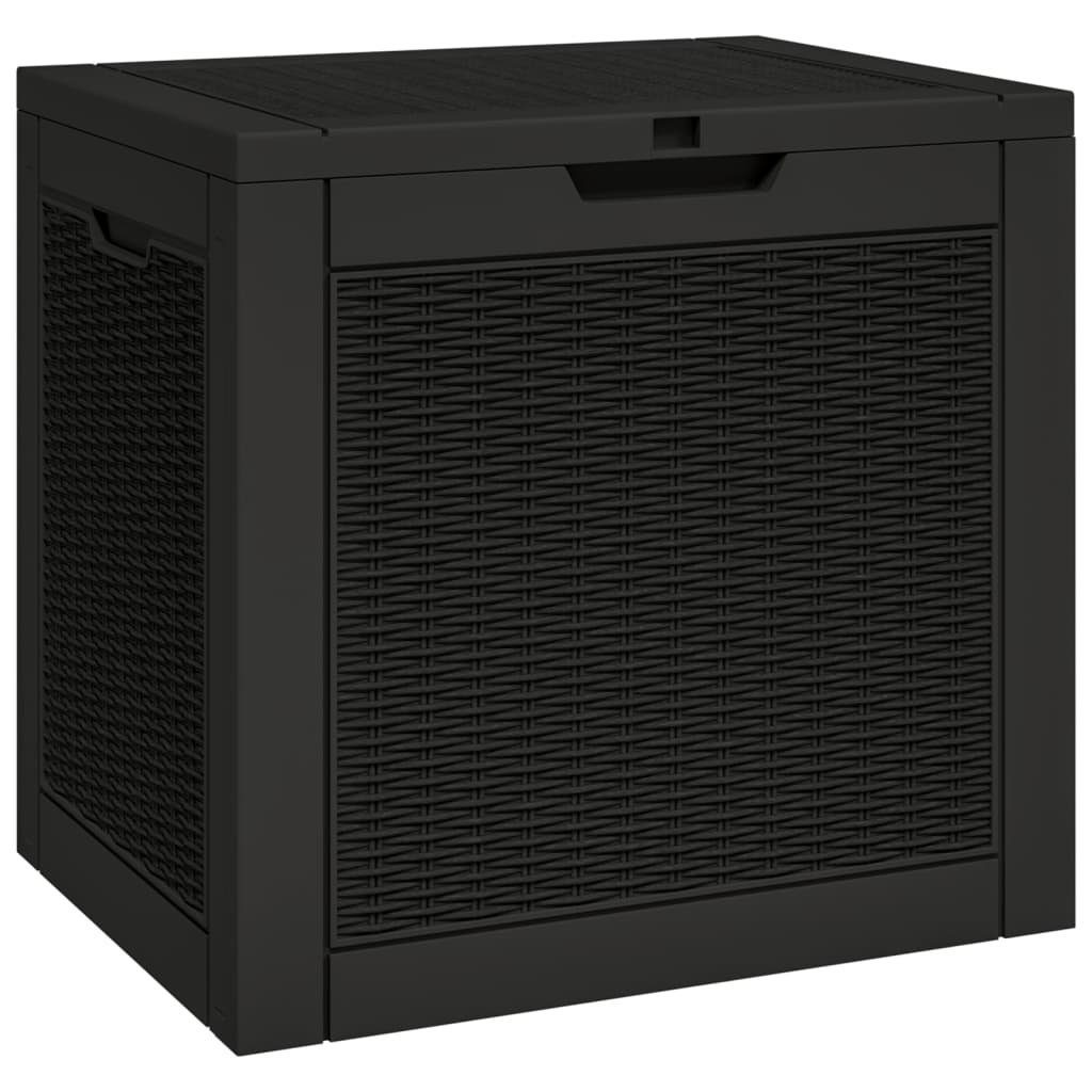 vidaXL Auflagenbox NA Kissentruhe Kissenbox Auflagentruhe Gartenbox Schwarz 55,5x43x53 cm