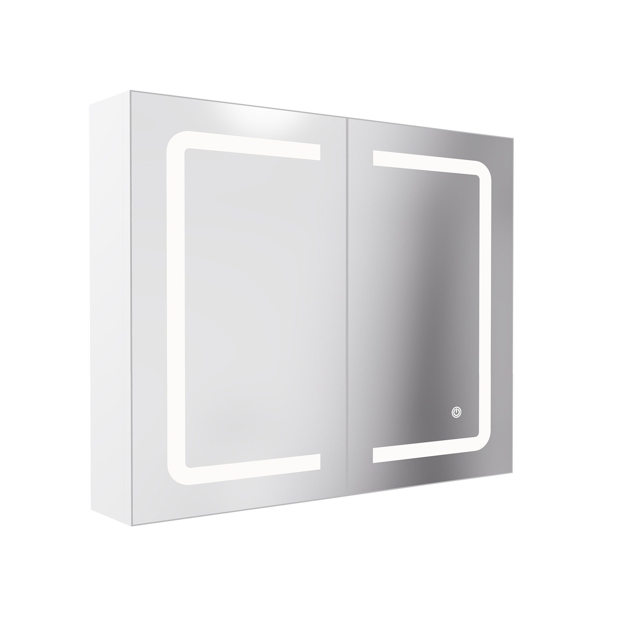 PXloue Badezimmerspiegelschrank mit licht Spiegelschrank bad mit beleuchtung (Einstellung der warmen und kalten Farbtemperatur 3000/4500/6400K) inkl. LED-Beleuchtung, Stecker, Touchschalter, Beschlagfrei