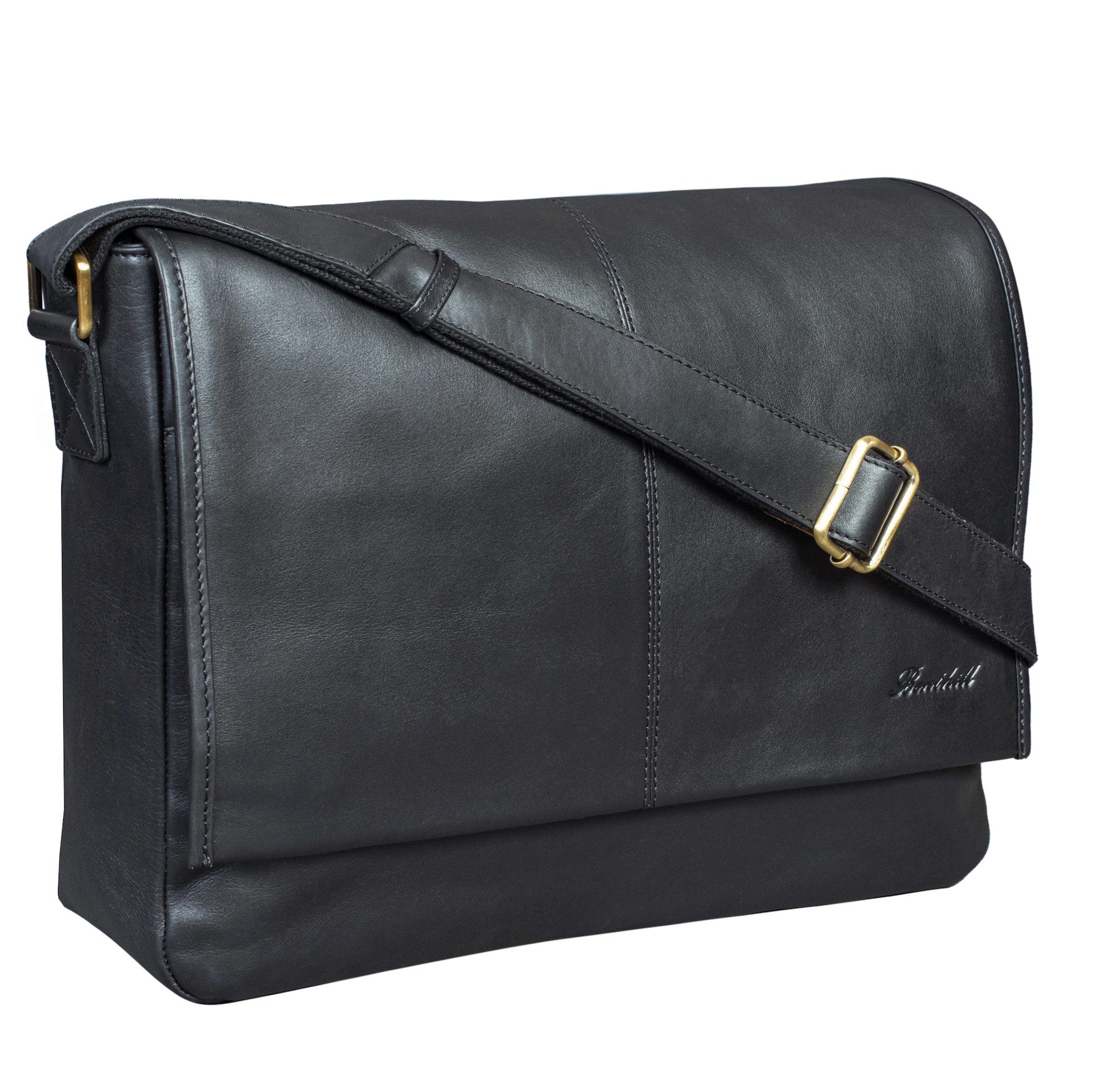 Benthill Messenger Bag Herren Umhängetasche Echt Leder Messenger Laptop Schultertasche Damen, Reißverschlussfach