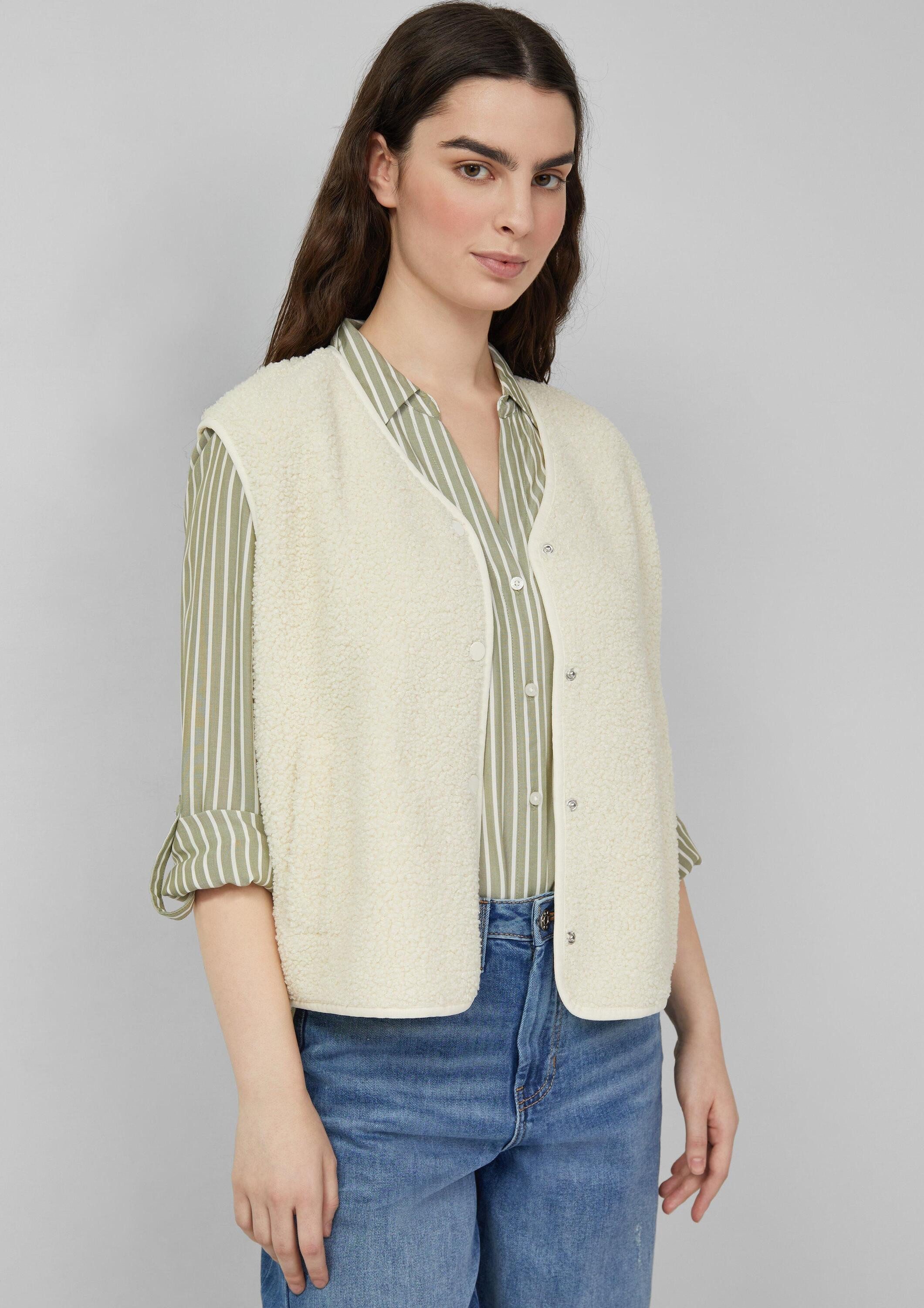 s.Oliver Funktionsweste Indoor-Weste Teddyweste mit Eingrifftaschen