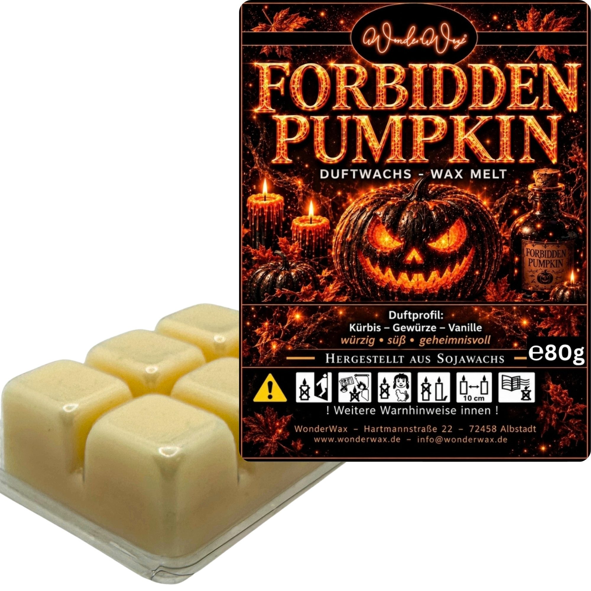 WonderWax Duftwachs WonderWax® Duftwachs 6 Würfel, (Forbidden Pumpkin), Duftrichtung: Forbidden Pumpkin