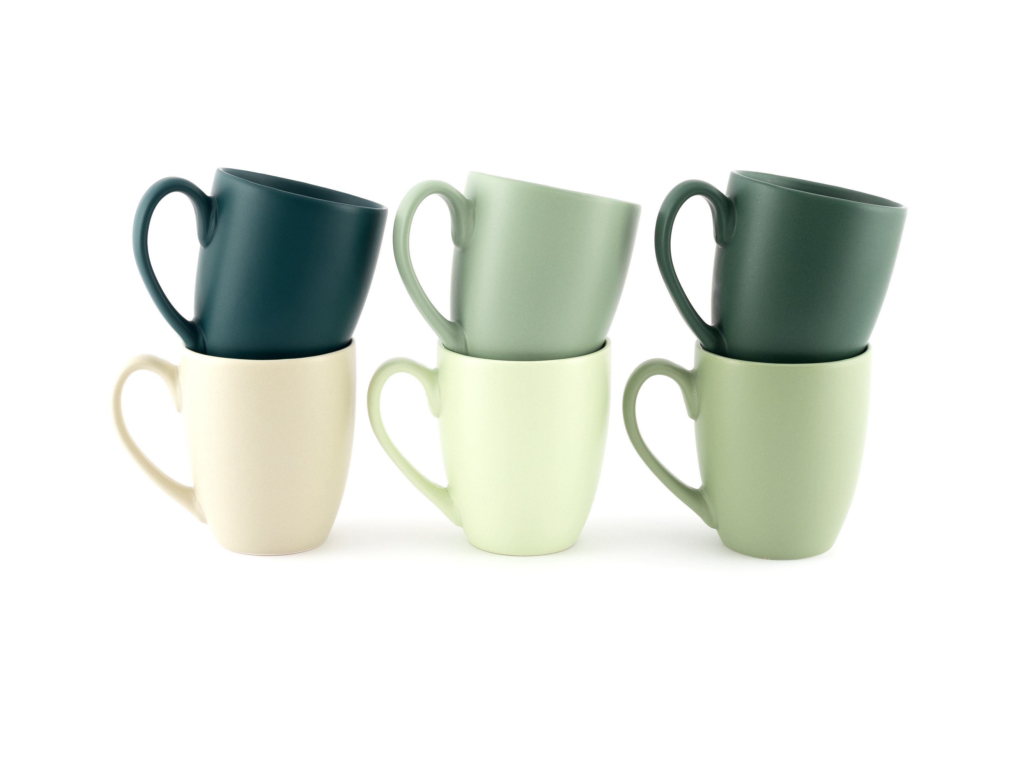 Hanseküche Tasse Hanseküche Kaffeebecher 6er Set in Groß – Кофейные чашки, 1-tlg., Keramik, Optimales Volumen, Modernes Design