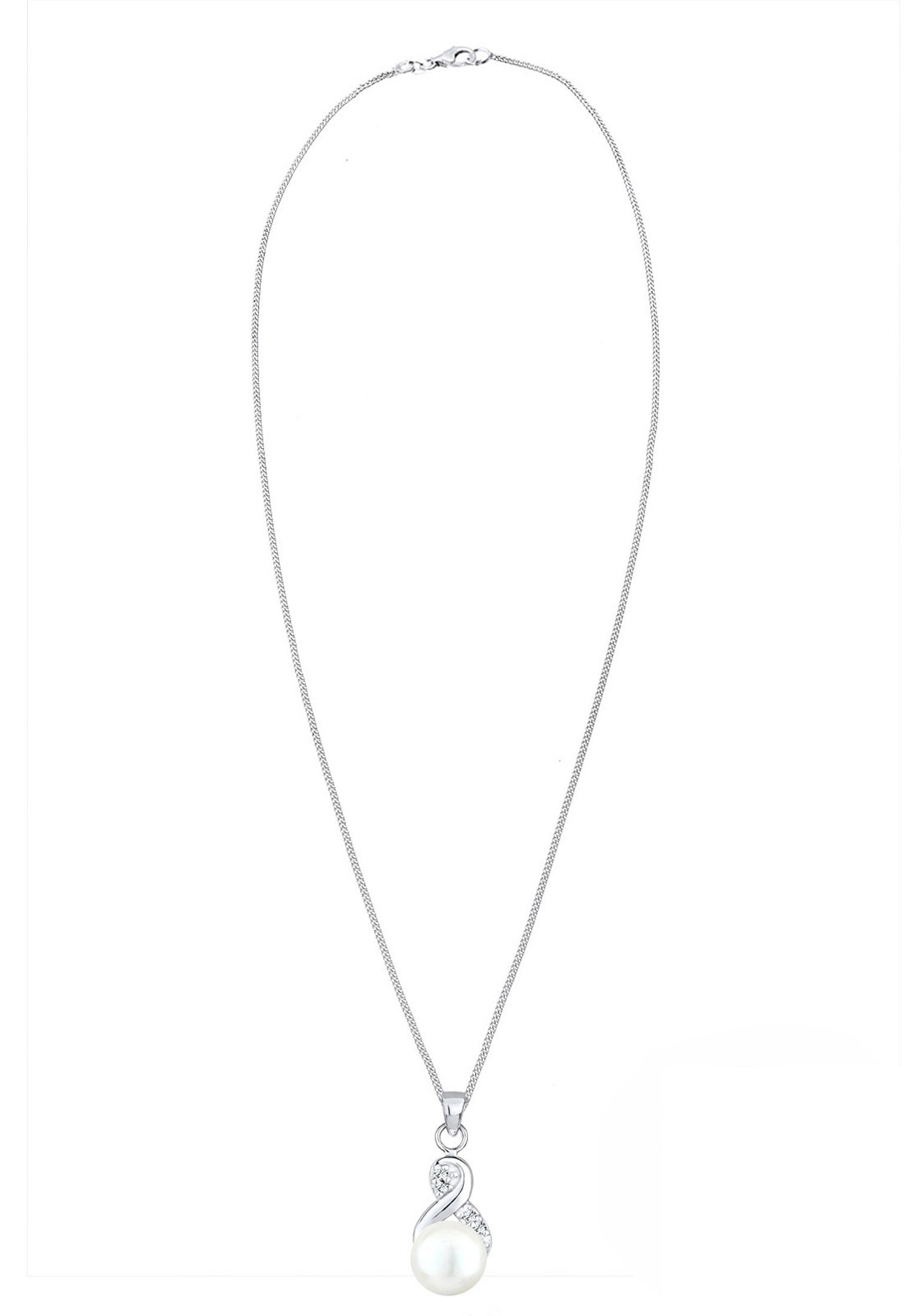 Elli Perlenkette Infinity Kristalle Süßwasserzuchtperle 925 Sterling Silber
