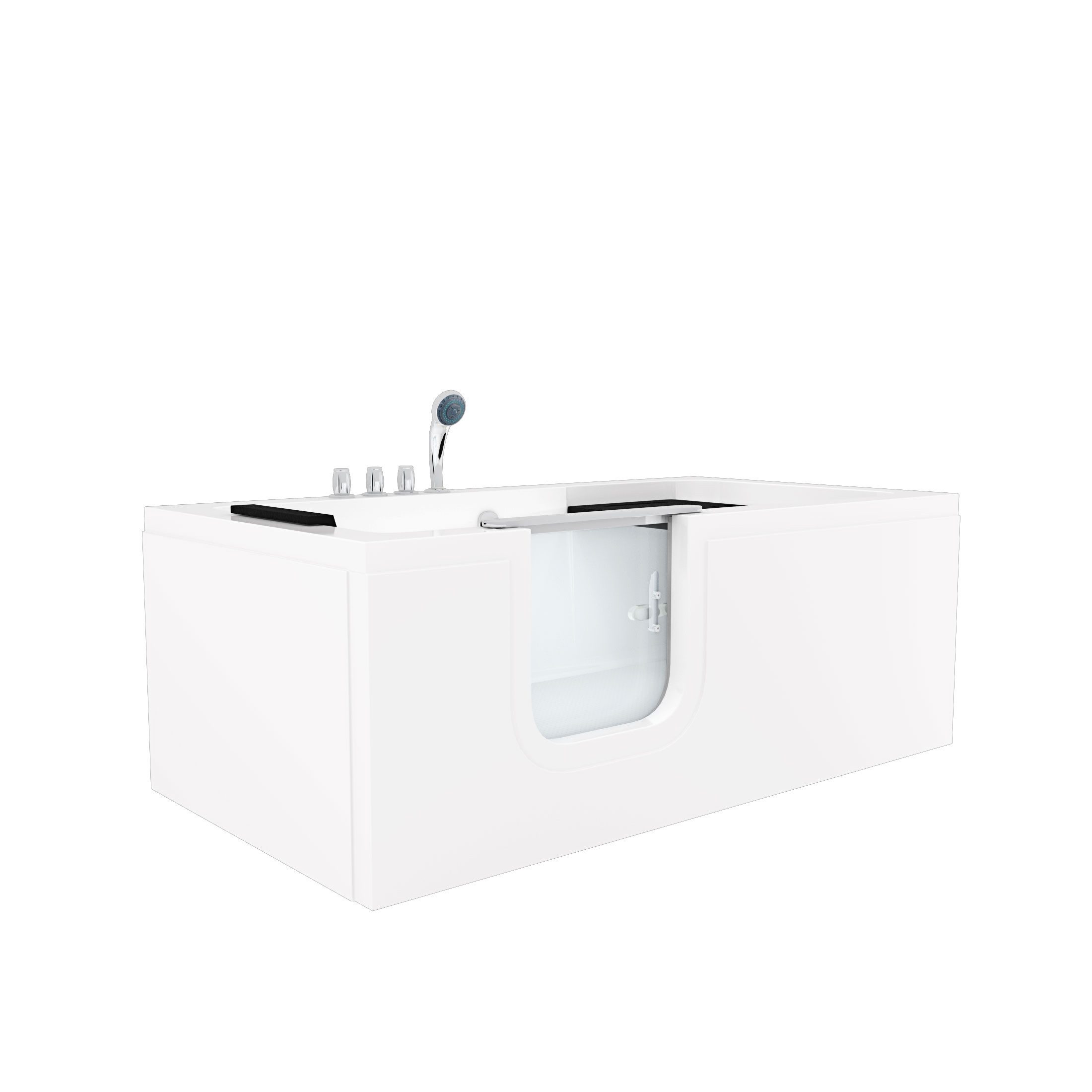 AcquaVapore Badewanne Seniorenwanne mit Tür S15-L-ALL 160x85cm, (1-tlg), mit Ablaufgarnitur