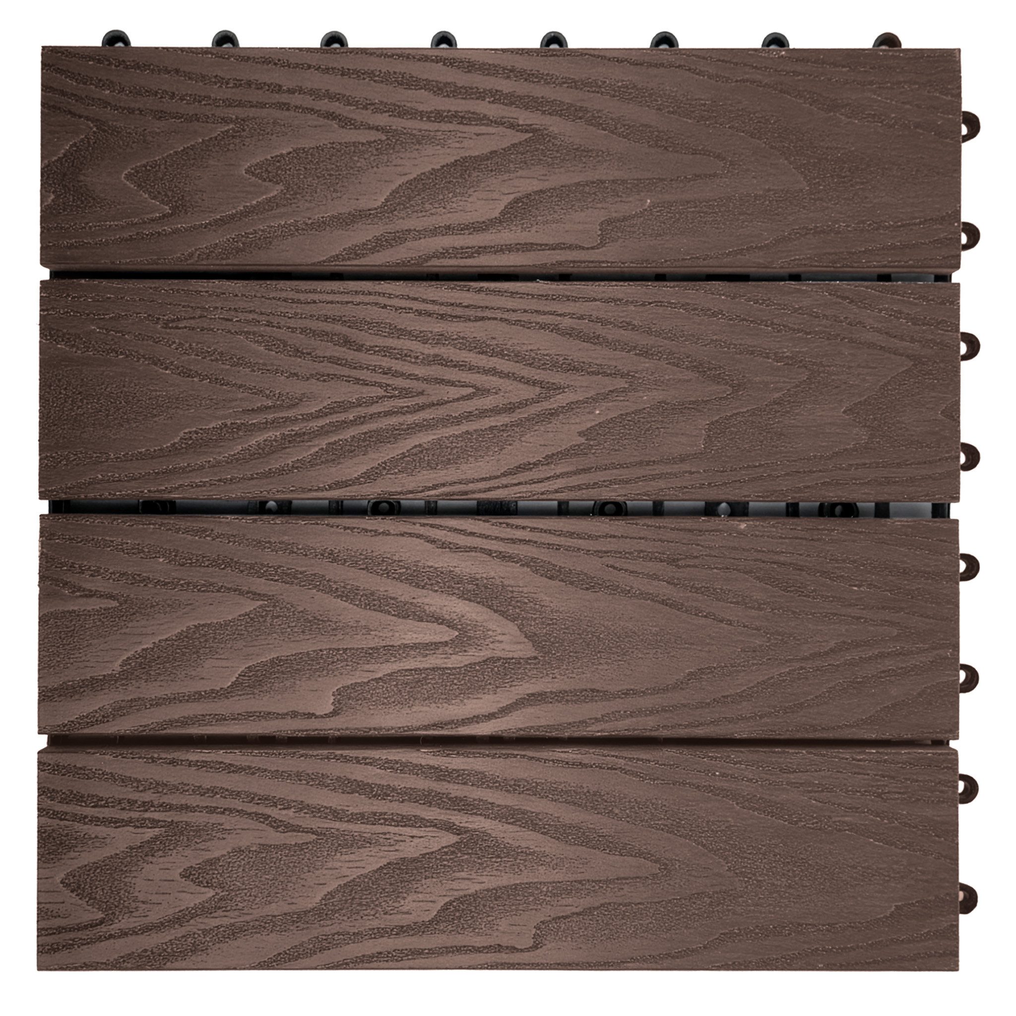 Floordirekt WPC-Fliesen Terrassenfliesen Noble 3D Klickfliesen 30x30 cm Balkon wetterfest, 1 St., Balkon, Terrasse, Garten, Poolumrandung, Wintergarten, Witterungsbeständig, formstabil, UV-resistent