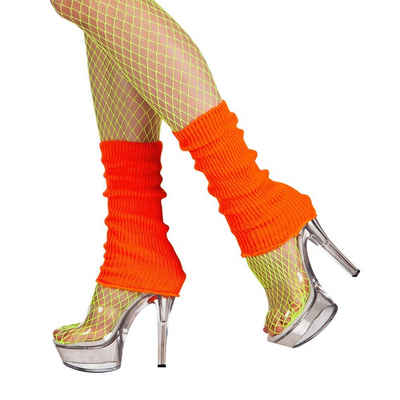 Boland Kostüm Retro-Beinstulpen neon-orange, Für warme Knöchel und einen heißen Look: 80er Retro Stulpen