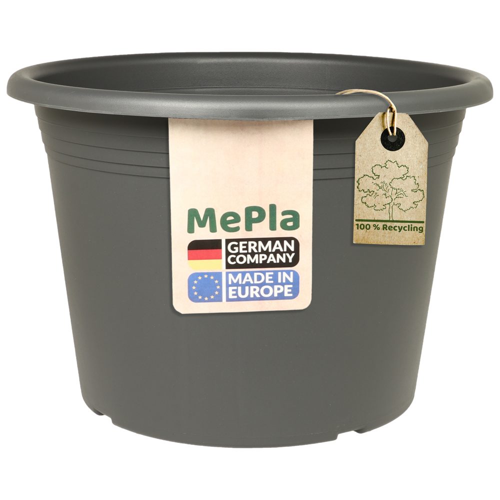 Heimwerkercenter Blumentopf MePla Blumentopf Cylindro ø30 cm, Anthrazit, wetterfester Kunstoff