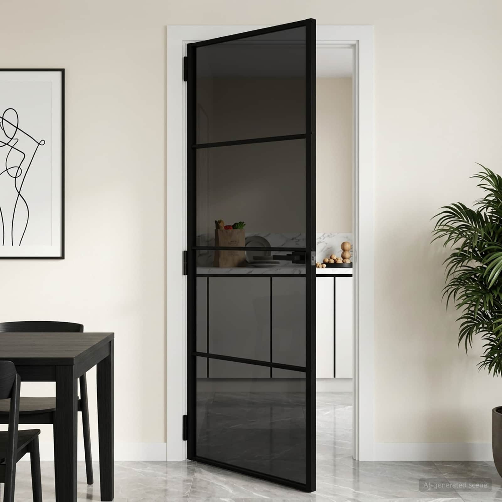 vidaXL Haustür Interior Tür 76 x 201,5 cm Verbautes Glas und Aluminium (1-St)