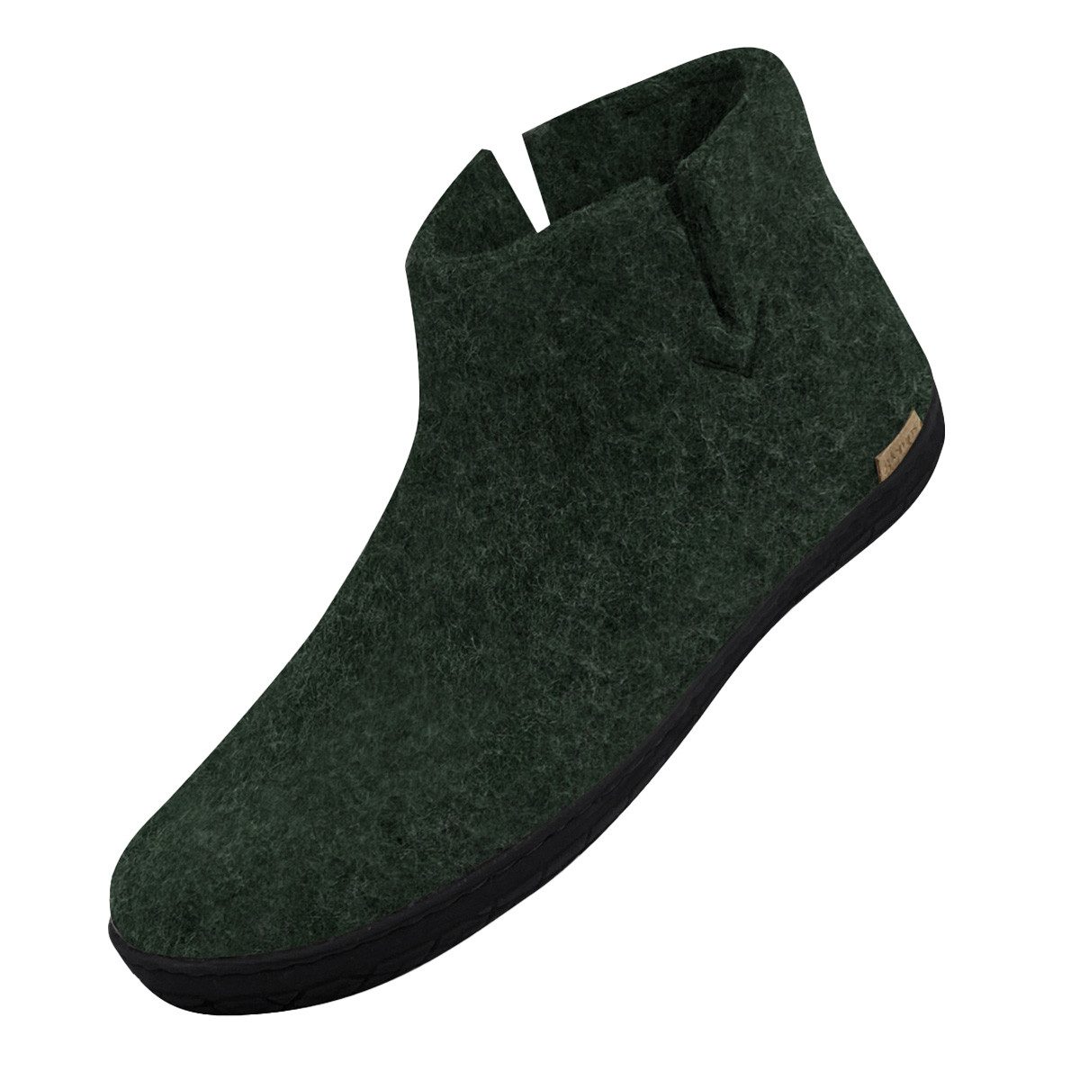 glerups dk Naturkautschuksohle Schwarz Hausschuh (1-tlg) Boots - Natürliches Material, Schützt vor Geruch, Bequem und weich