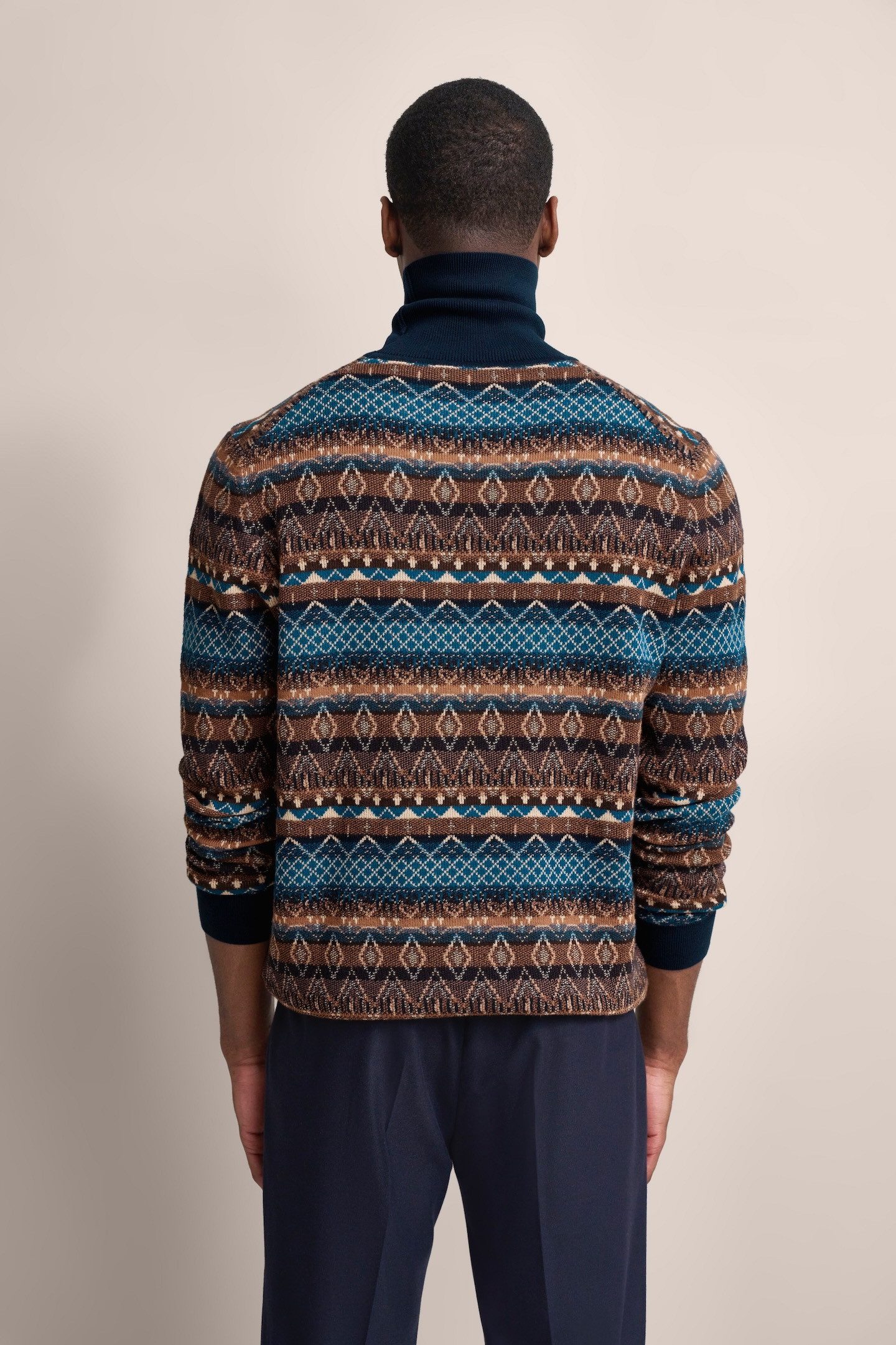 bugatti Rollkragenpullover mit Multicolor-Muster