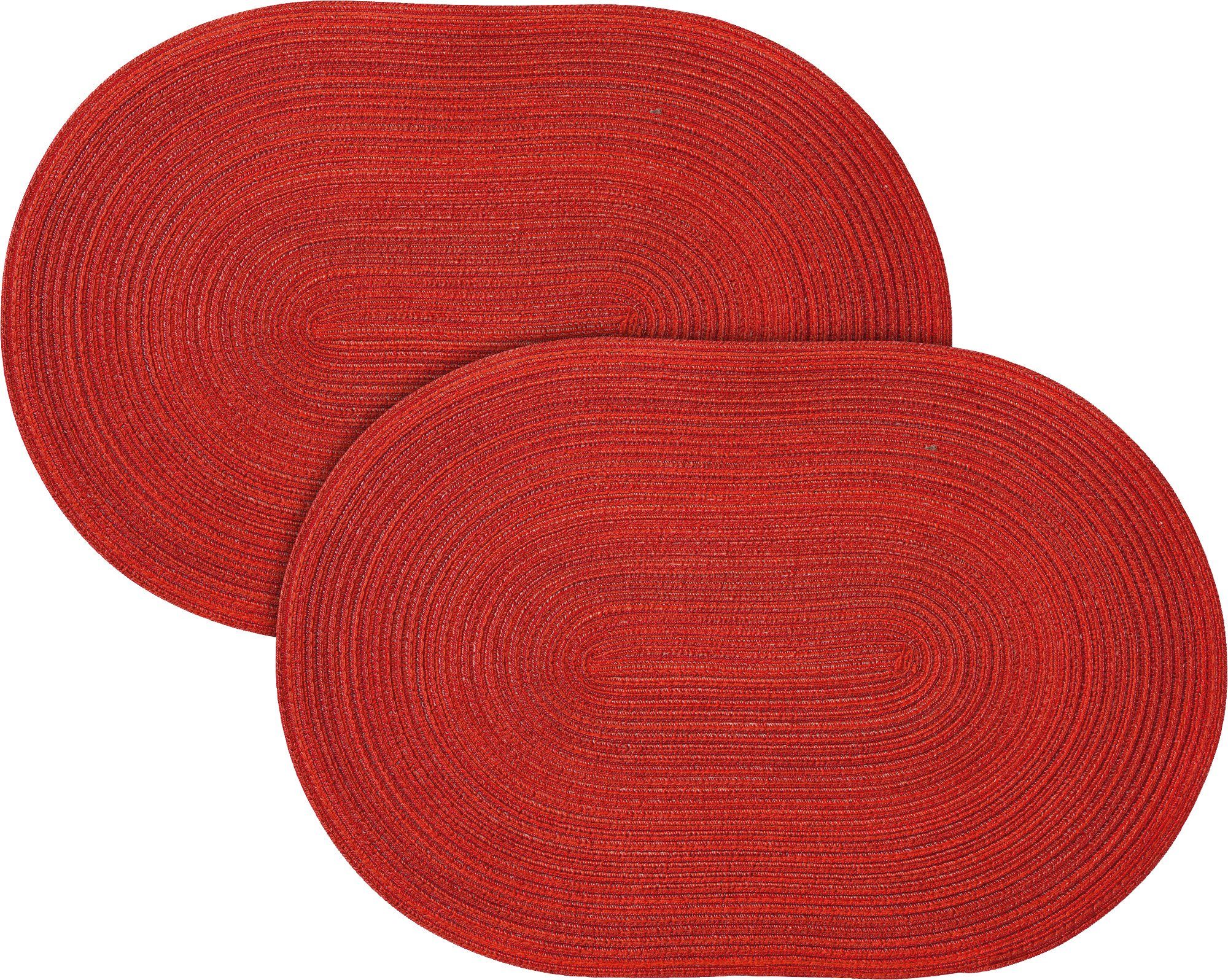 Platzset, Tischset "Samba" 2er-Pack, PICHLER, (2-St), rot Uni