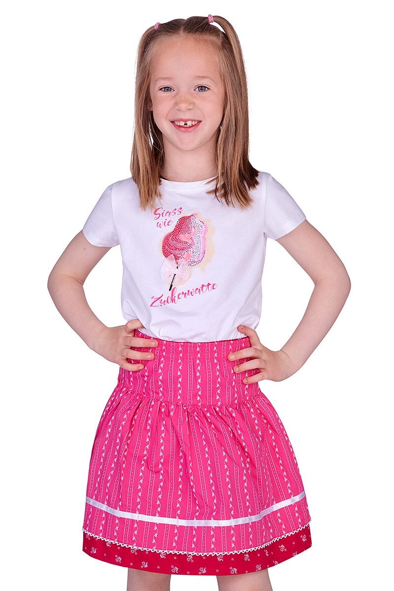Isar-Trachten Trachtenrock Mädchen Rock - TIZIA - soft pink/fuchsia