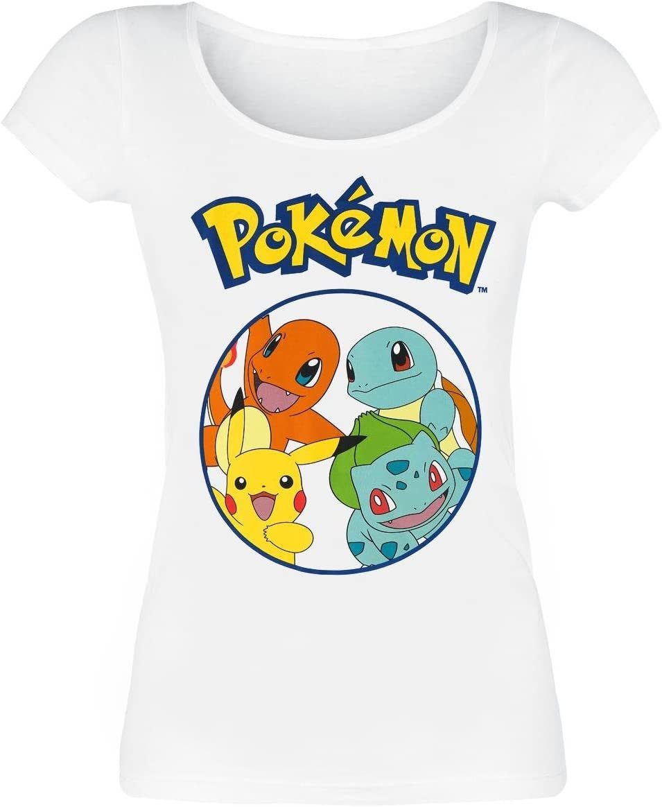 POKÉMON Print-Shirt Pokemon Damen T-Shirt weiß S L XL