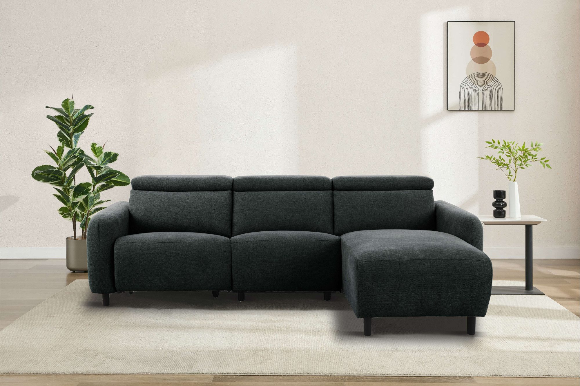 Home affaire Ecksofa "SKAANE Struktur, L-Form, 274 cm, manuelle/elektrische günstig online kaufen