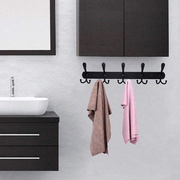 PFCTART Kleiderhaken Kleiderhaken wandmontiert 5 Haken, Badezimmer, Tür, Zimmer, Rostfreier Stahl