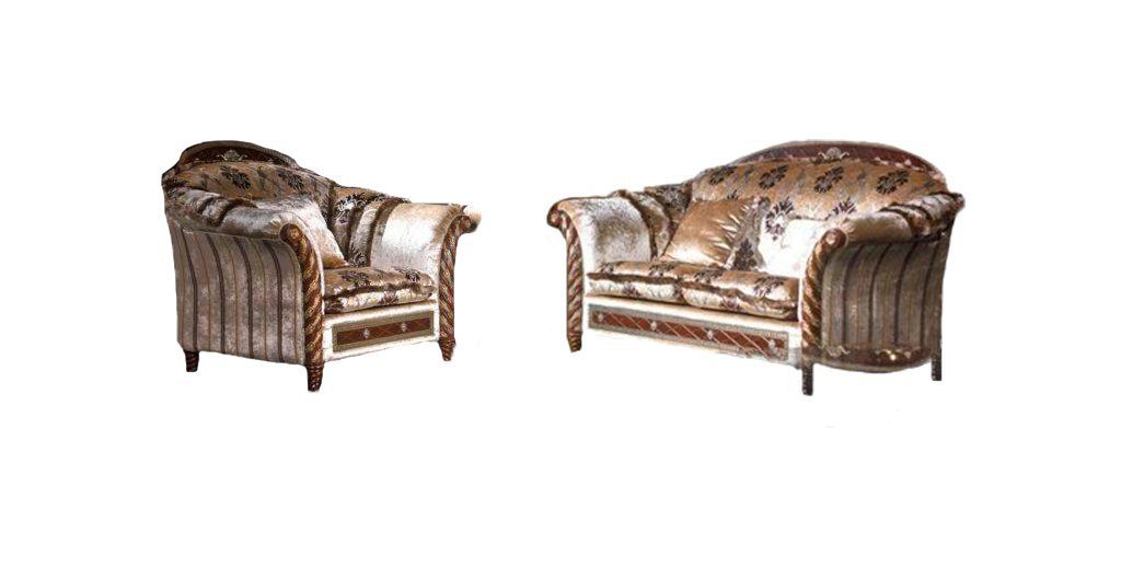 Barock Stil Garnitur Edle Sofagarnitur Sofa, Rokoko Designer JVmoebel Antik Couch
