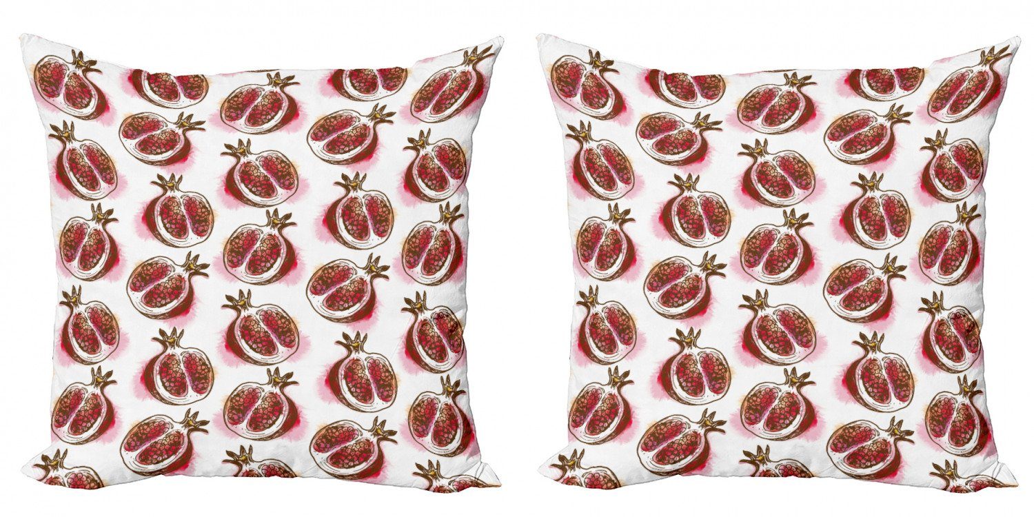 Kissenbezüge Modern Accent Doppelseitiger Digitaldruck, Abakuhaus (2 Stück), Früchte Blühender Granatapfel | Kissenbezüge